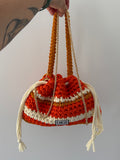 DUDINA bag rigata arancione con maniglia