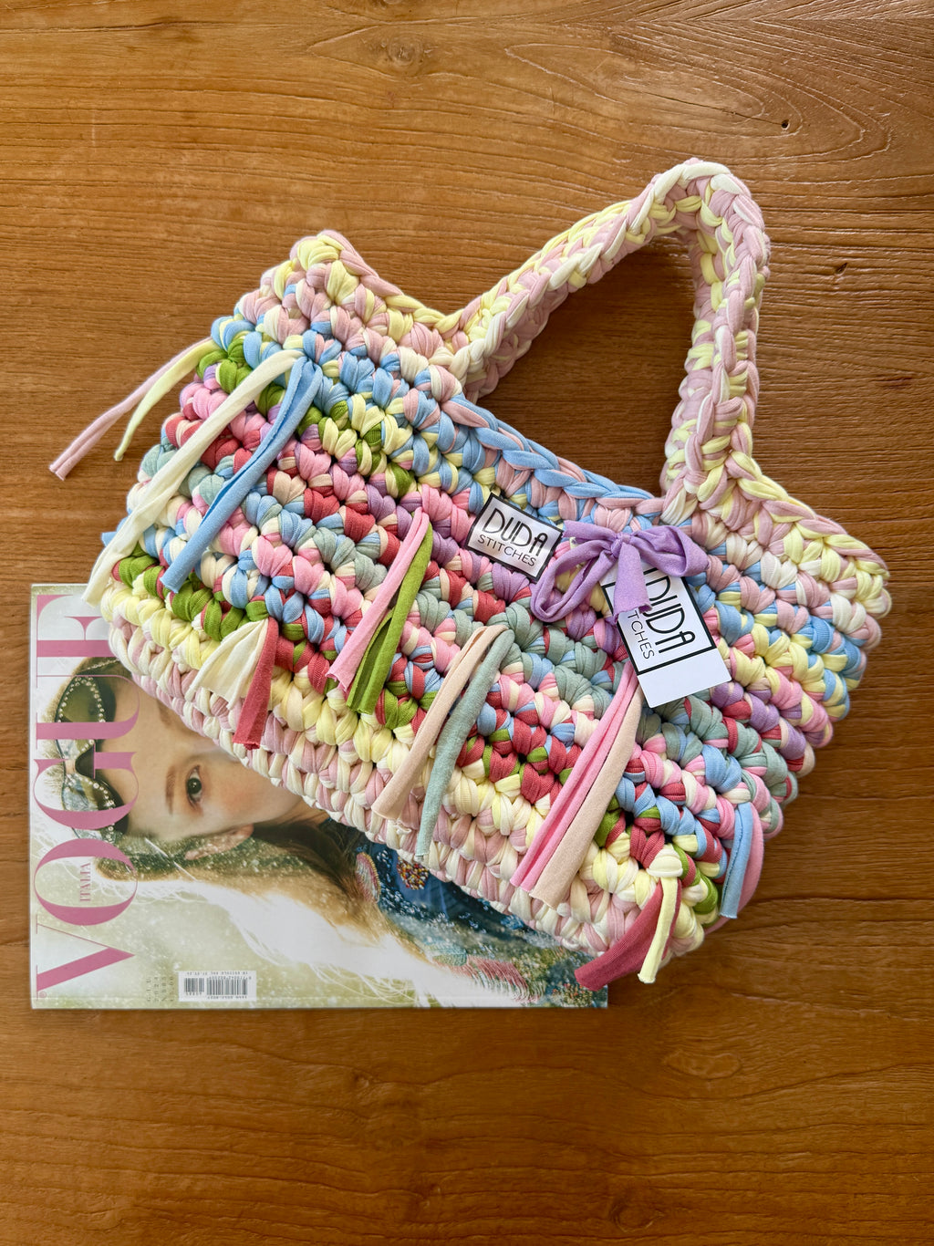 BAROLO bag standard multicolore pastello con maniglie in lycra