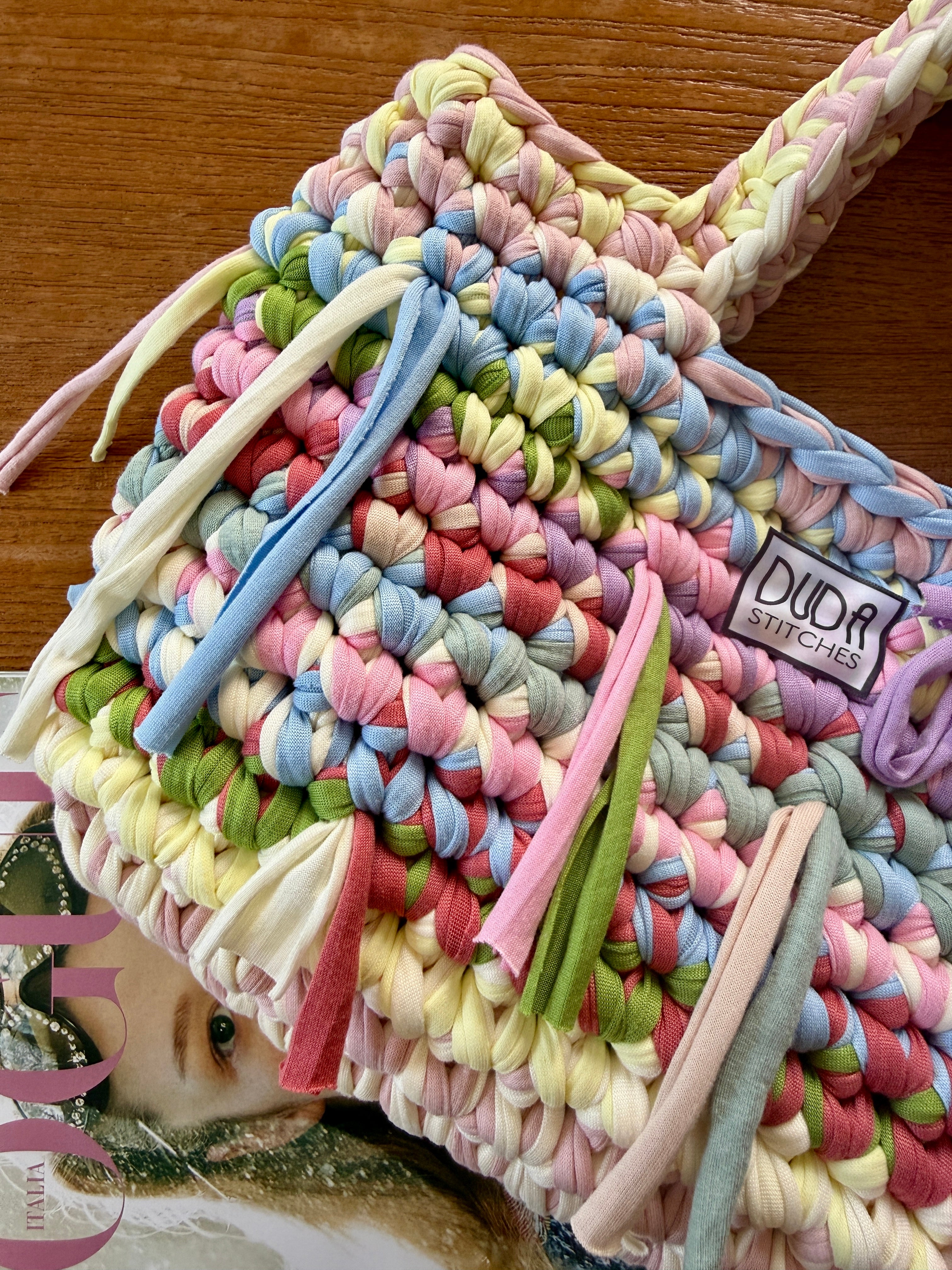 BAROLO bag standard multicolore pastello con maniglie in lycra