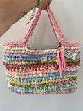 BAROLO bag large multicolore pastello con maniglie in lycra