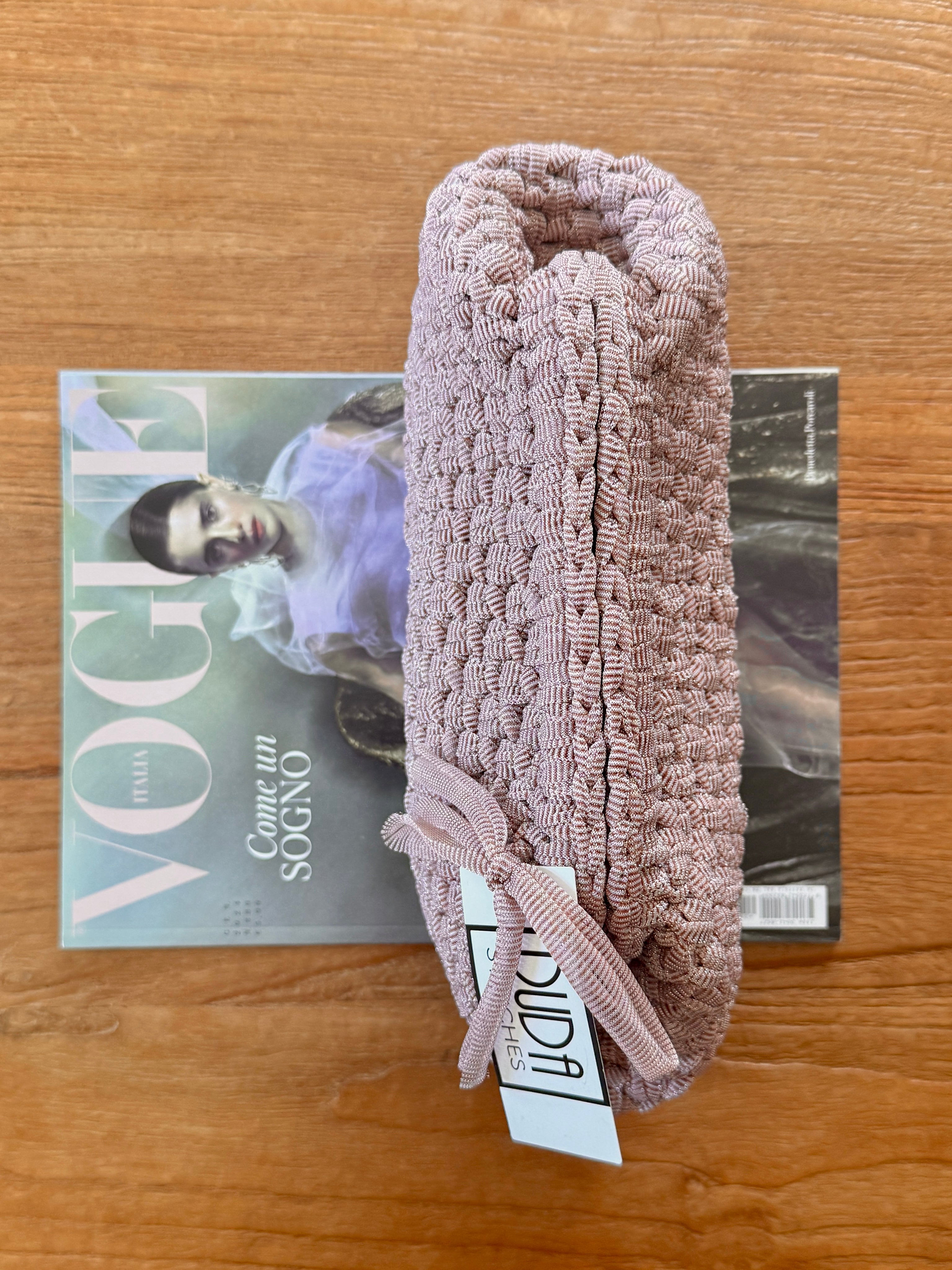 NOCCIOLA pochette standard in tulle rosa senza manico