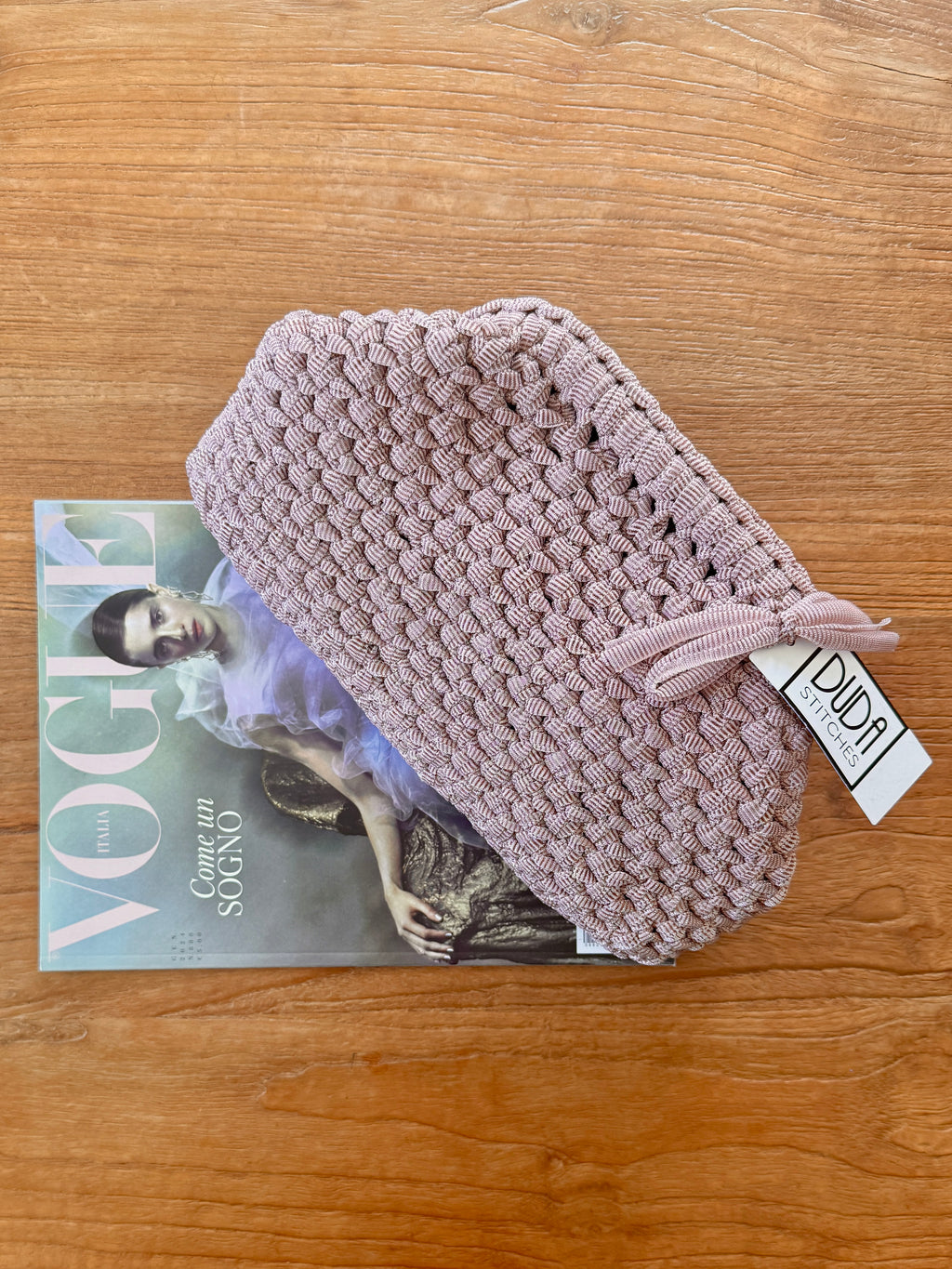 NOCCIOLA pochette standard in tulle rosa senza manico