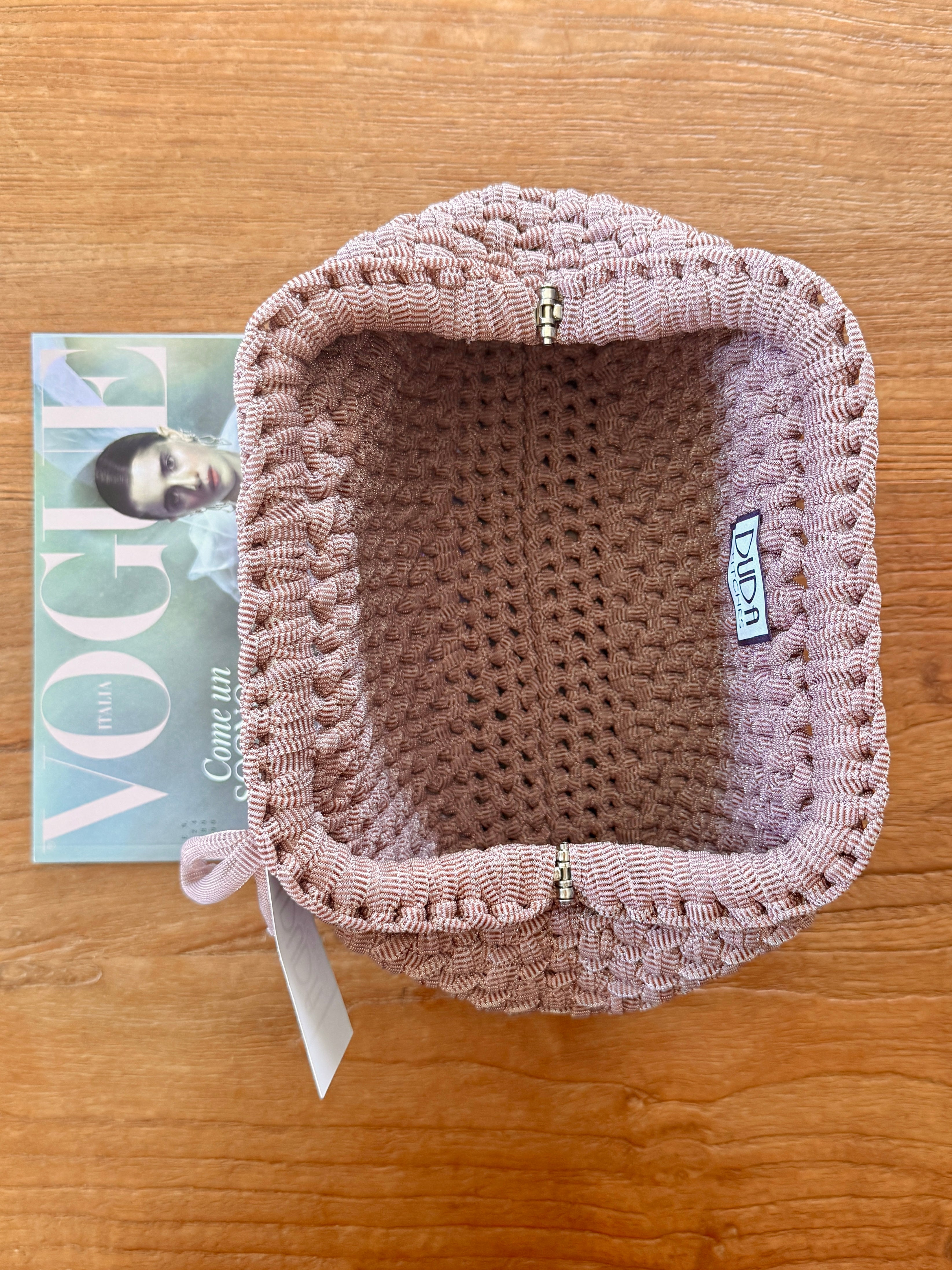 NOCCIOLA pochette standard in tulle rosa senza manico
