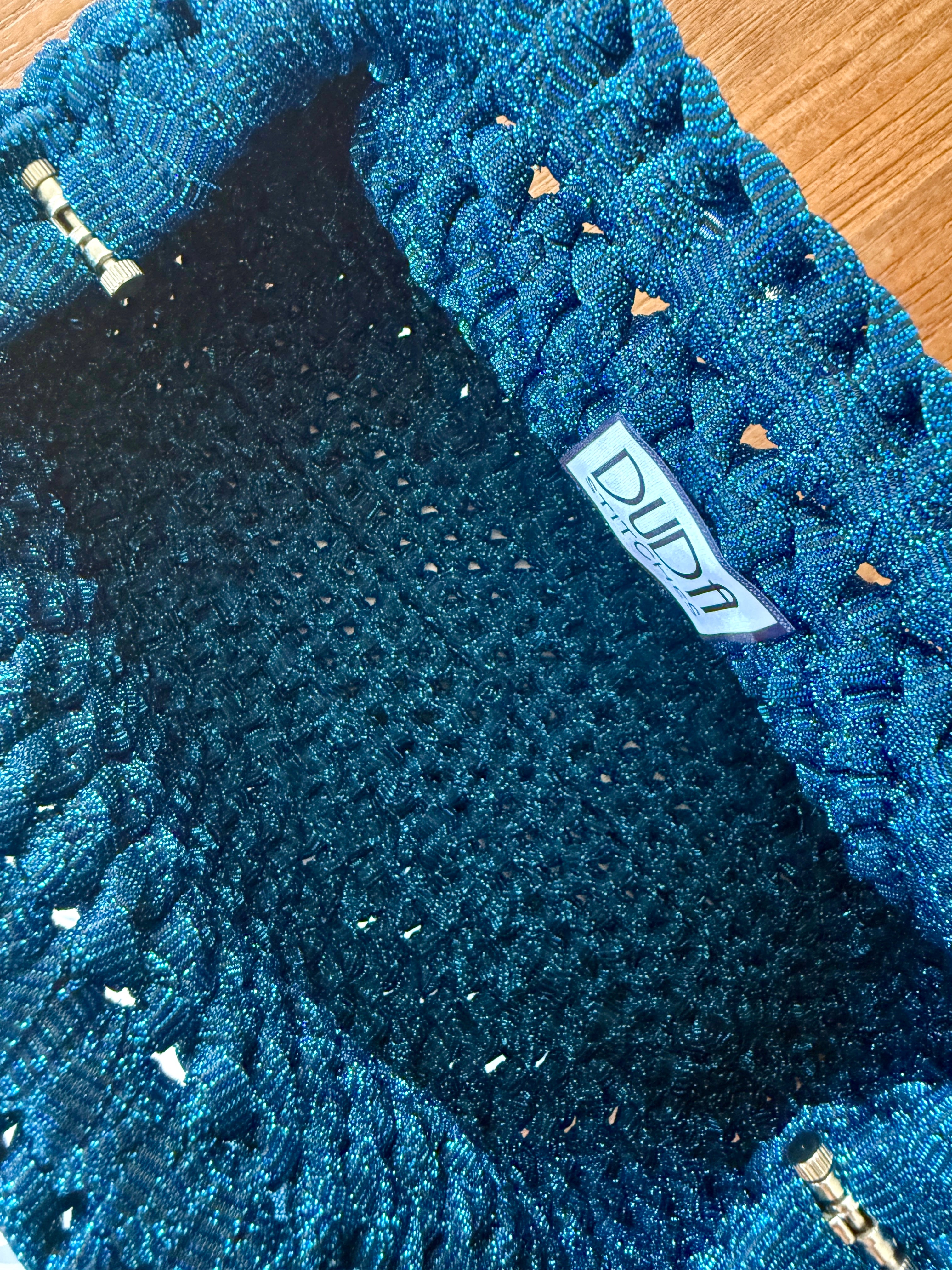 NOCCIOLA pochette standard in tulle bluette senza manico