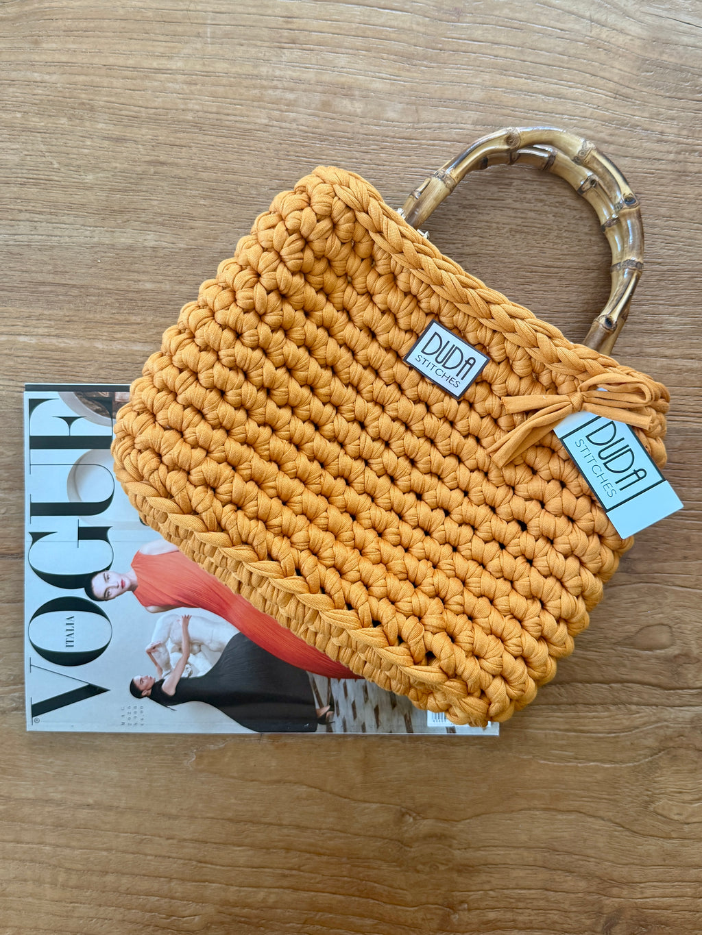 ALBA bag standard girasole con manici in bamboo