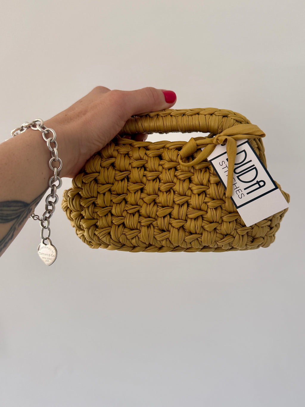 GIANDUIOTTA bag mini in ecopelle giallo senape con manico