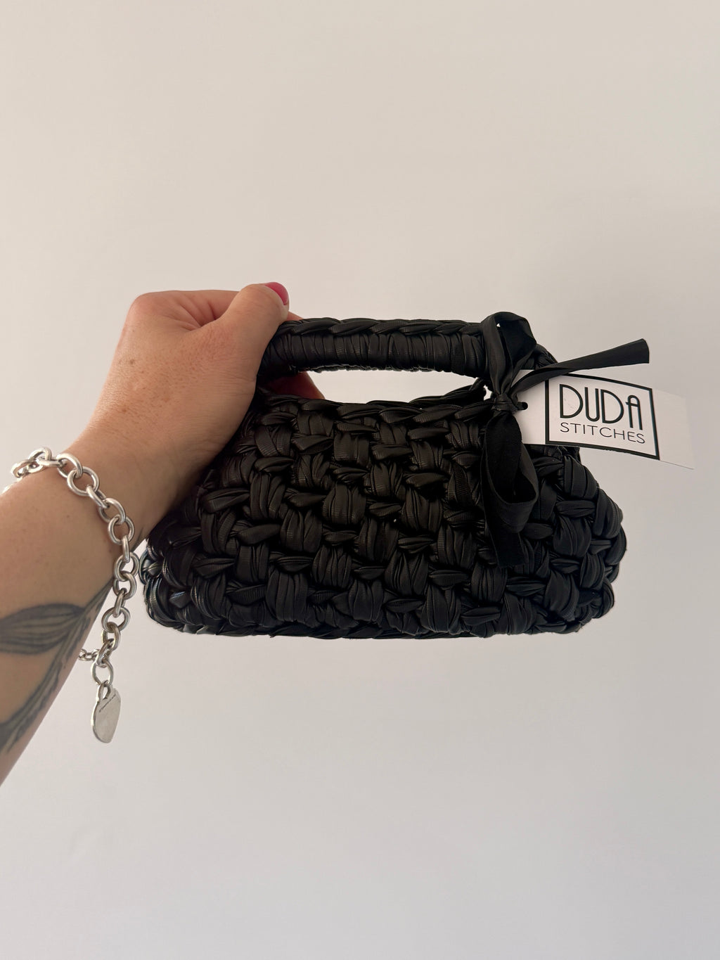 GIANDUIOTTA bag mini in ecopelle nera con manico