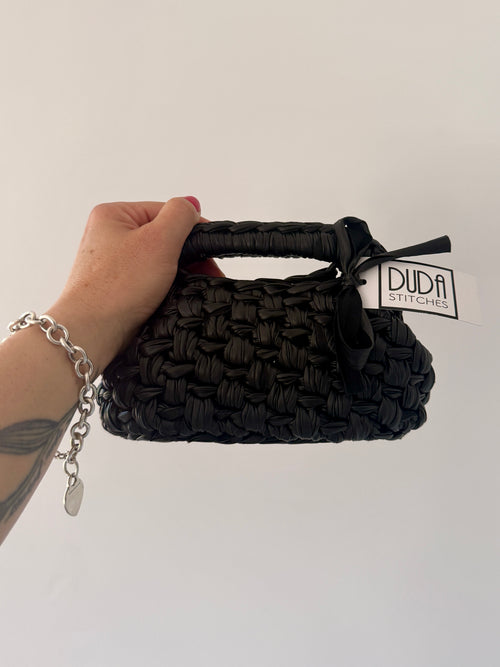 GIANDUIOTTA bag mini in ecopelle nera con manico