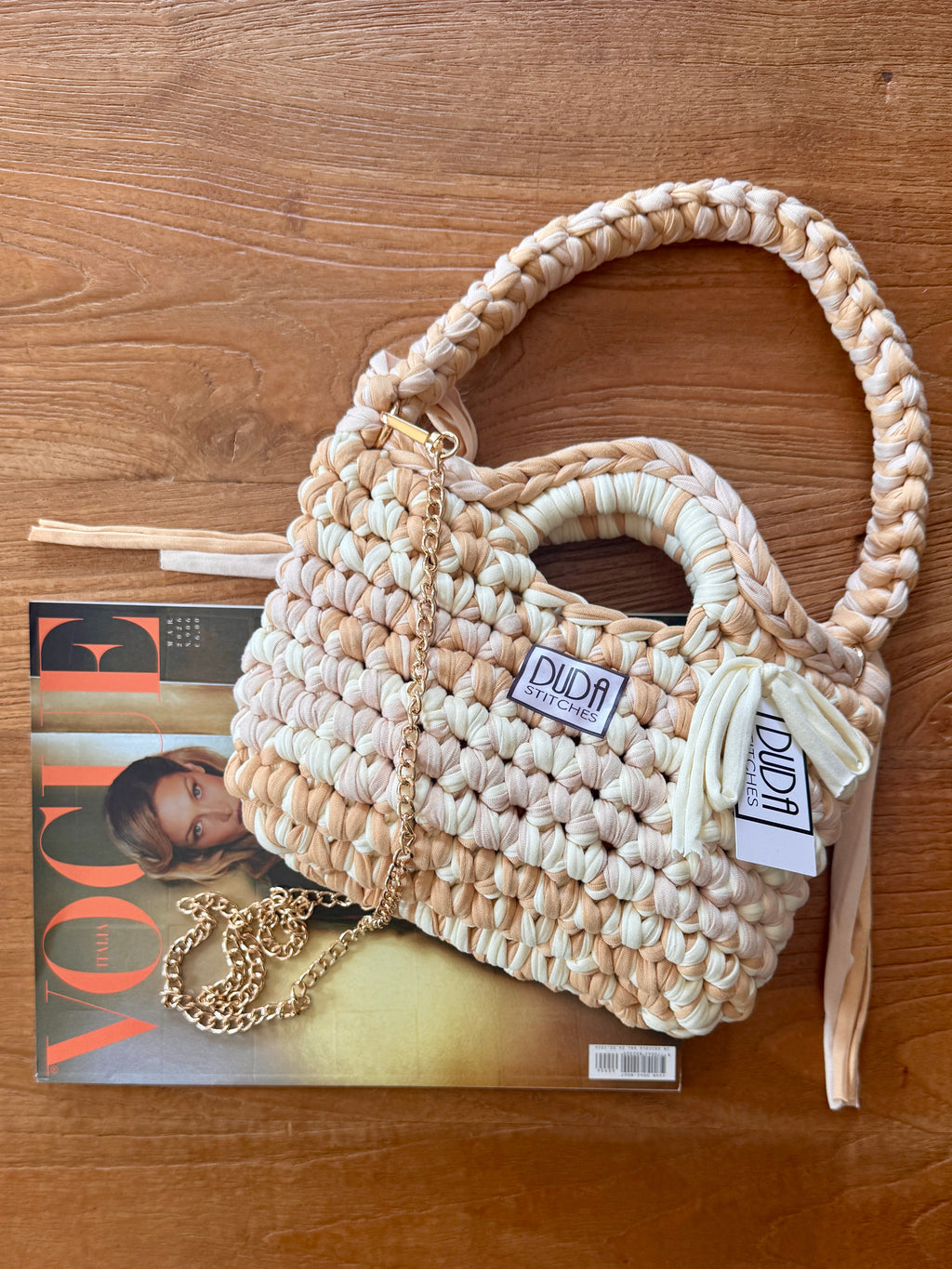 BAROLO bag mini multicolore beige con maniglia in lycra