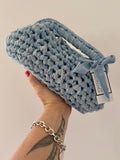GIANDUIOTTA bag standard in denim chiaro con manico