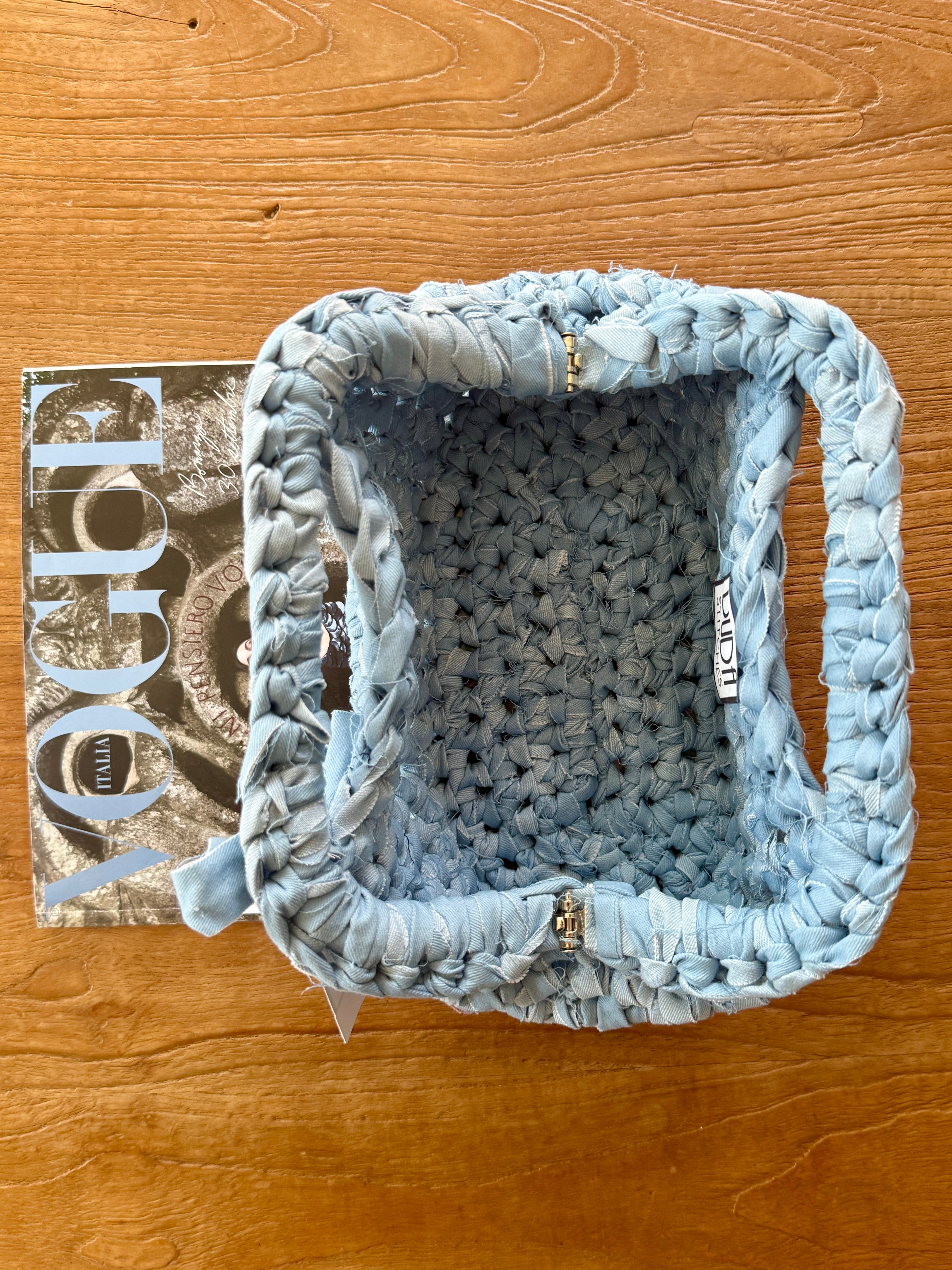 GIANDUIOTTA bag standard in denim chiaro con manico