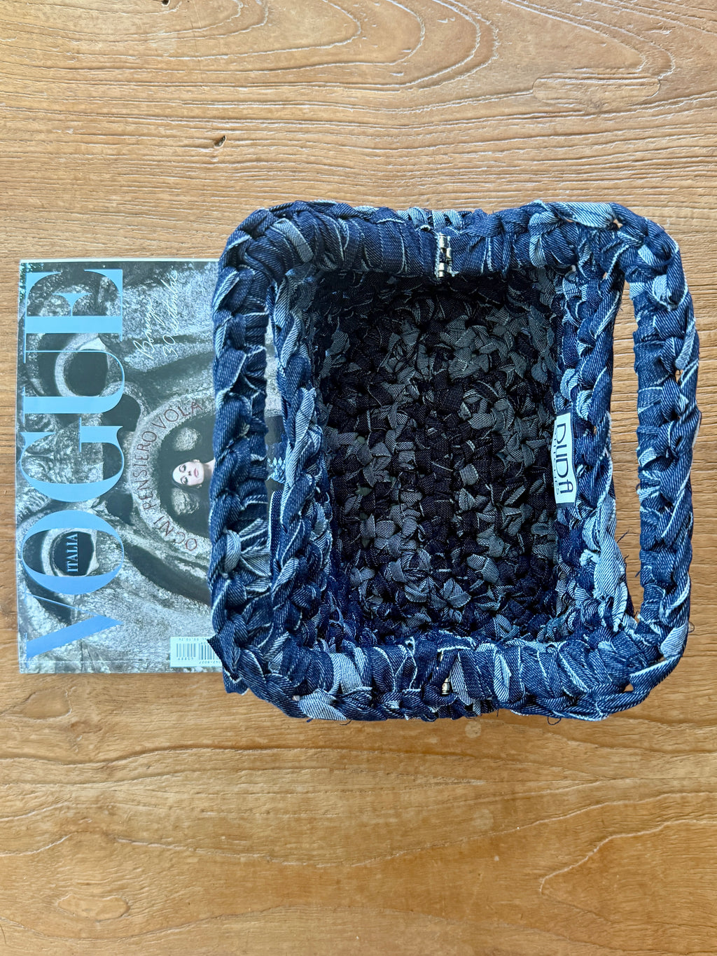 GIANDUIOTTA bag standard in denim scuro con manico