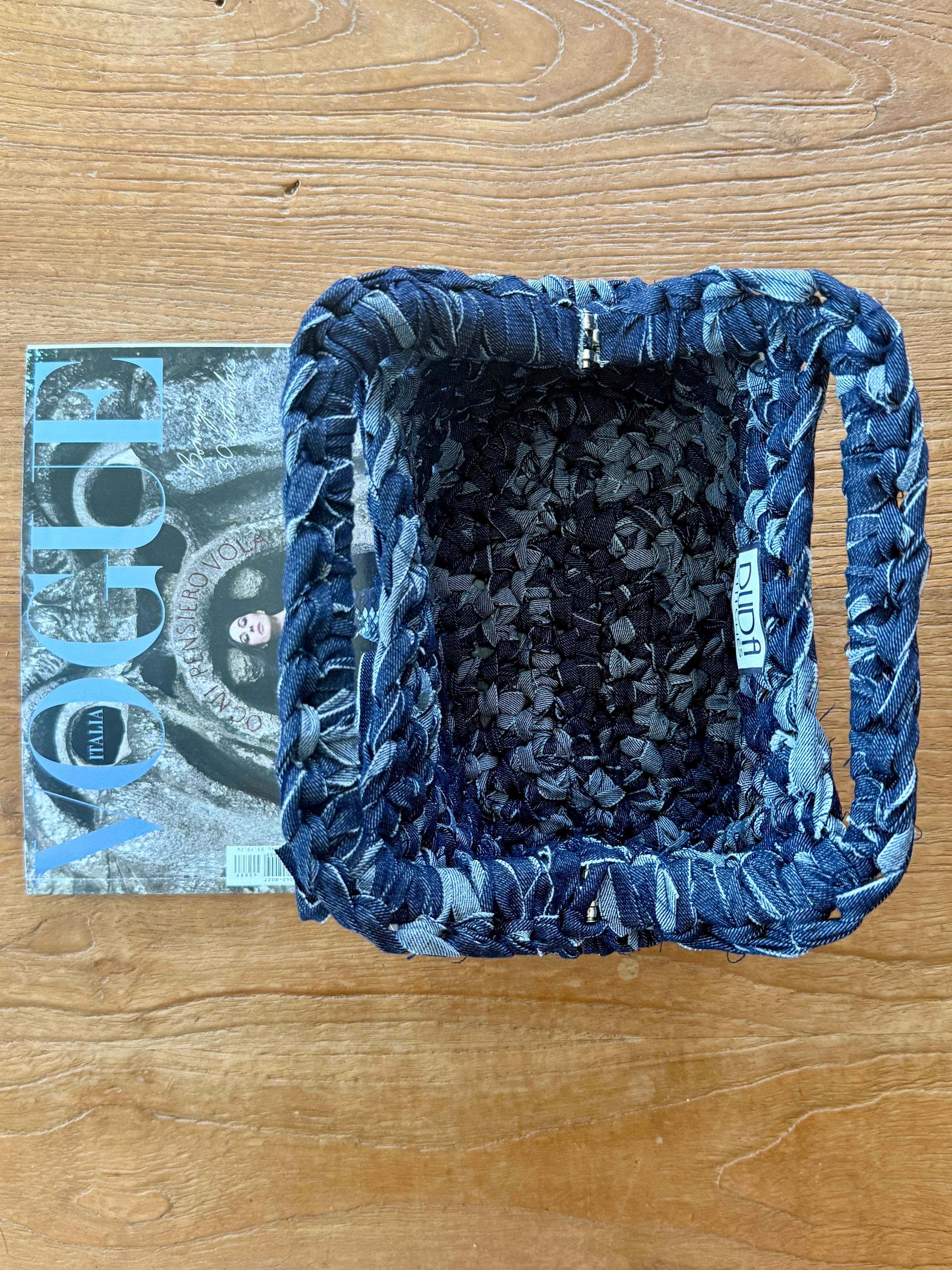 GIANDUIOTTA bag standard in denim scuro con manico