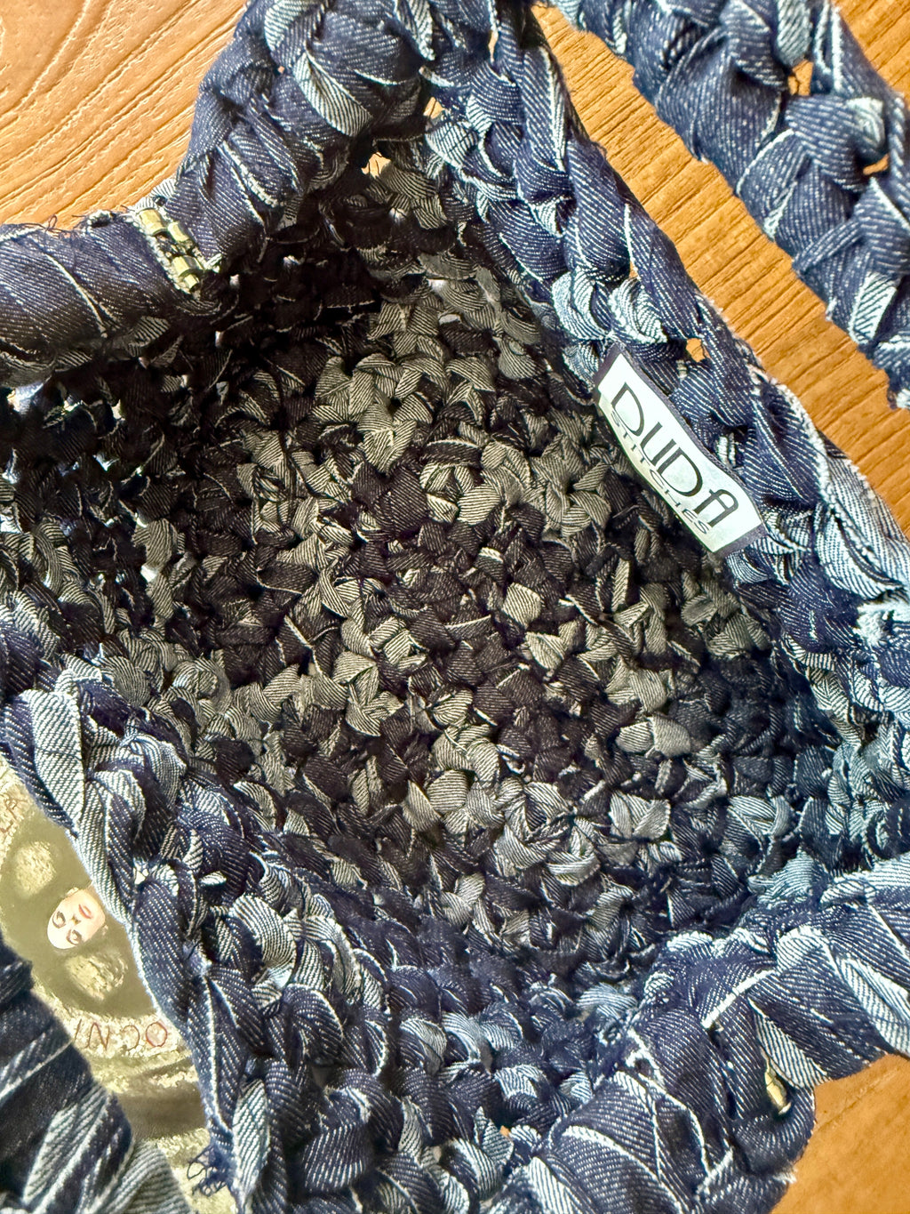 GIANDUIOTTA bag standard in denim scuro con manico
