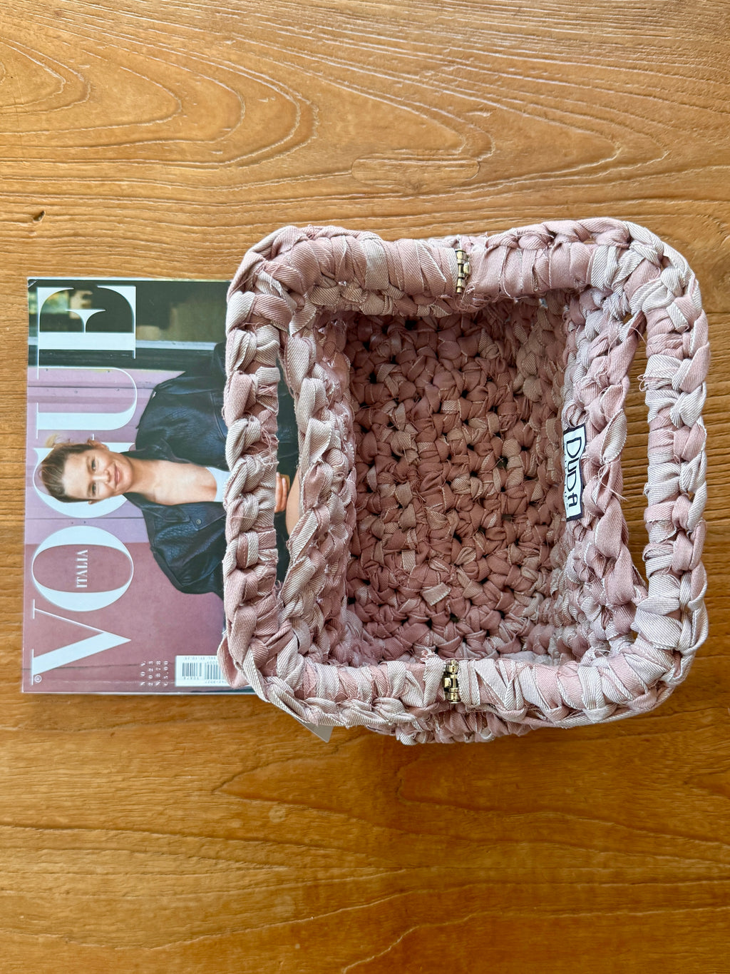 GIANDUIOTTA bag standard in denim rosa con manico