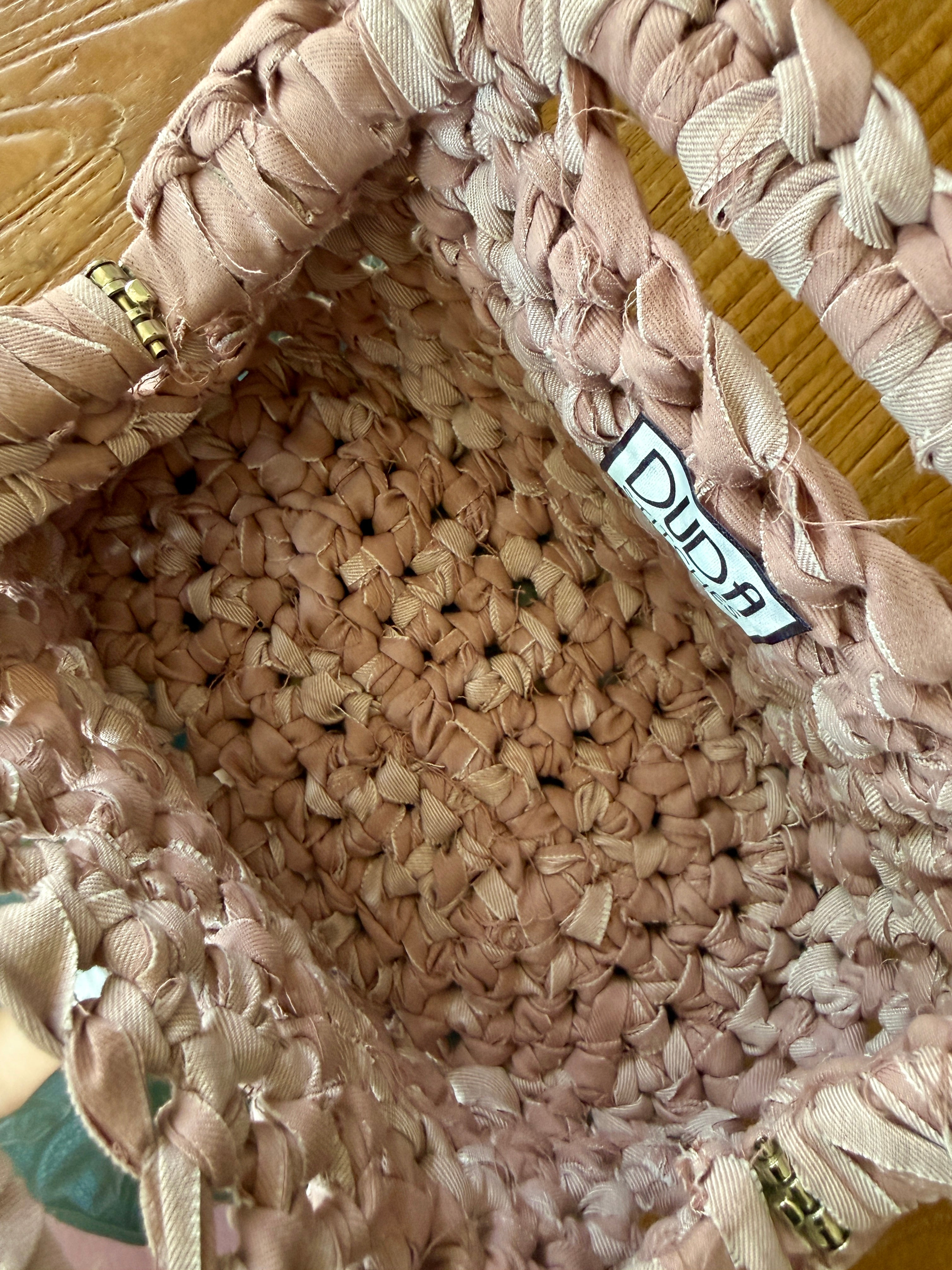 GIANDUIOTTA bag standard in denim rosa con manico