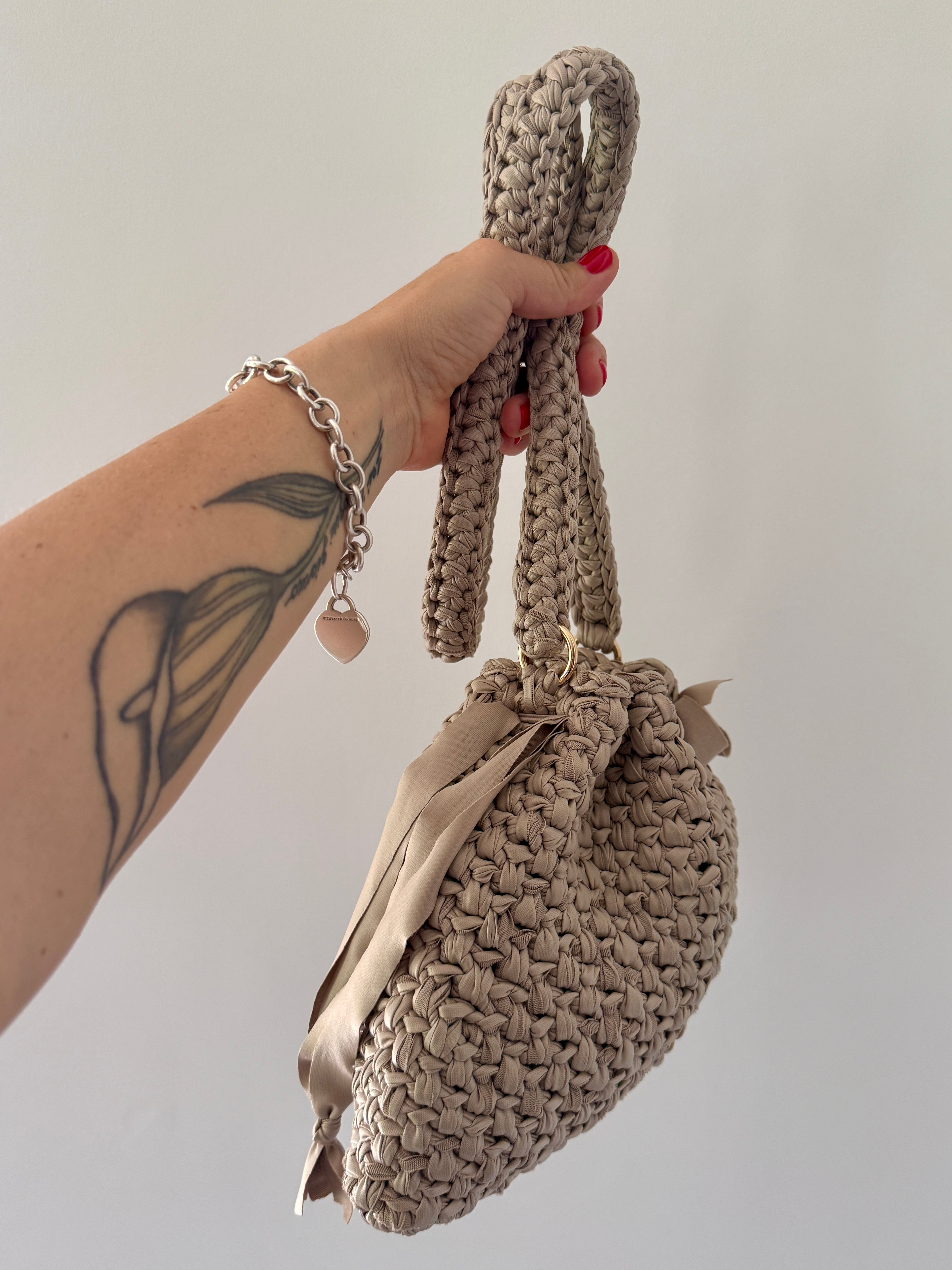 DUDINA bag standard in ecopelle grigio perla con tracolla