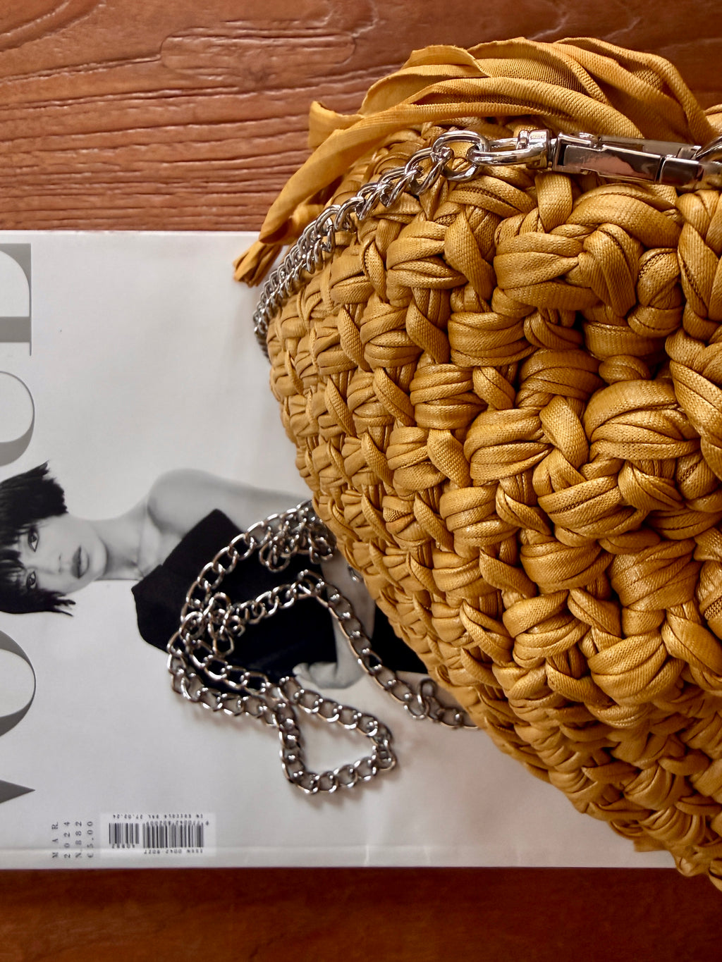DUDINA bag standard in ecopelle senape con maniglia
