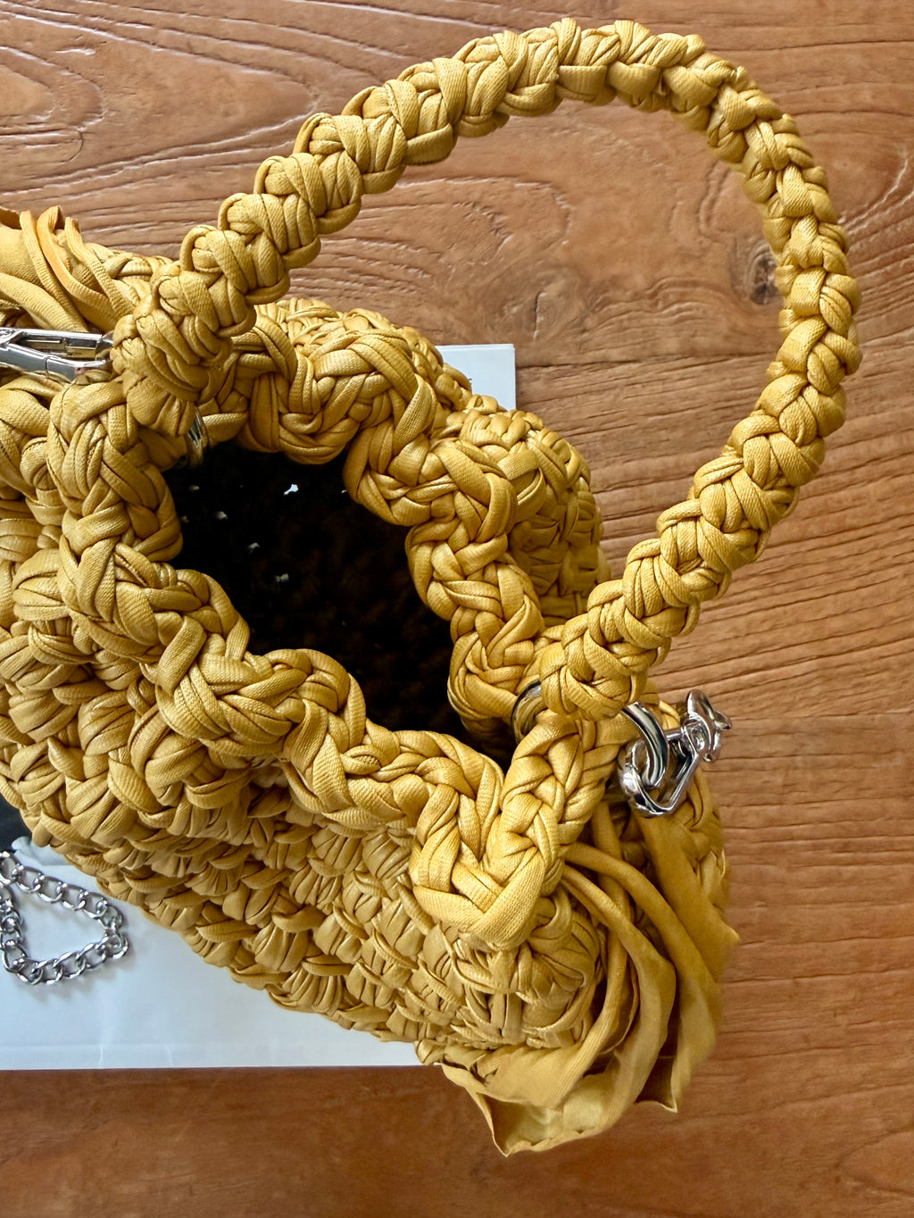 DUDINA bag standard in ecopelle senape con maniglia