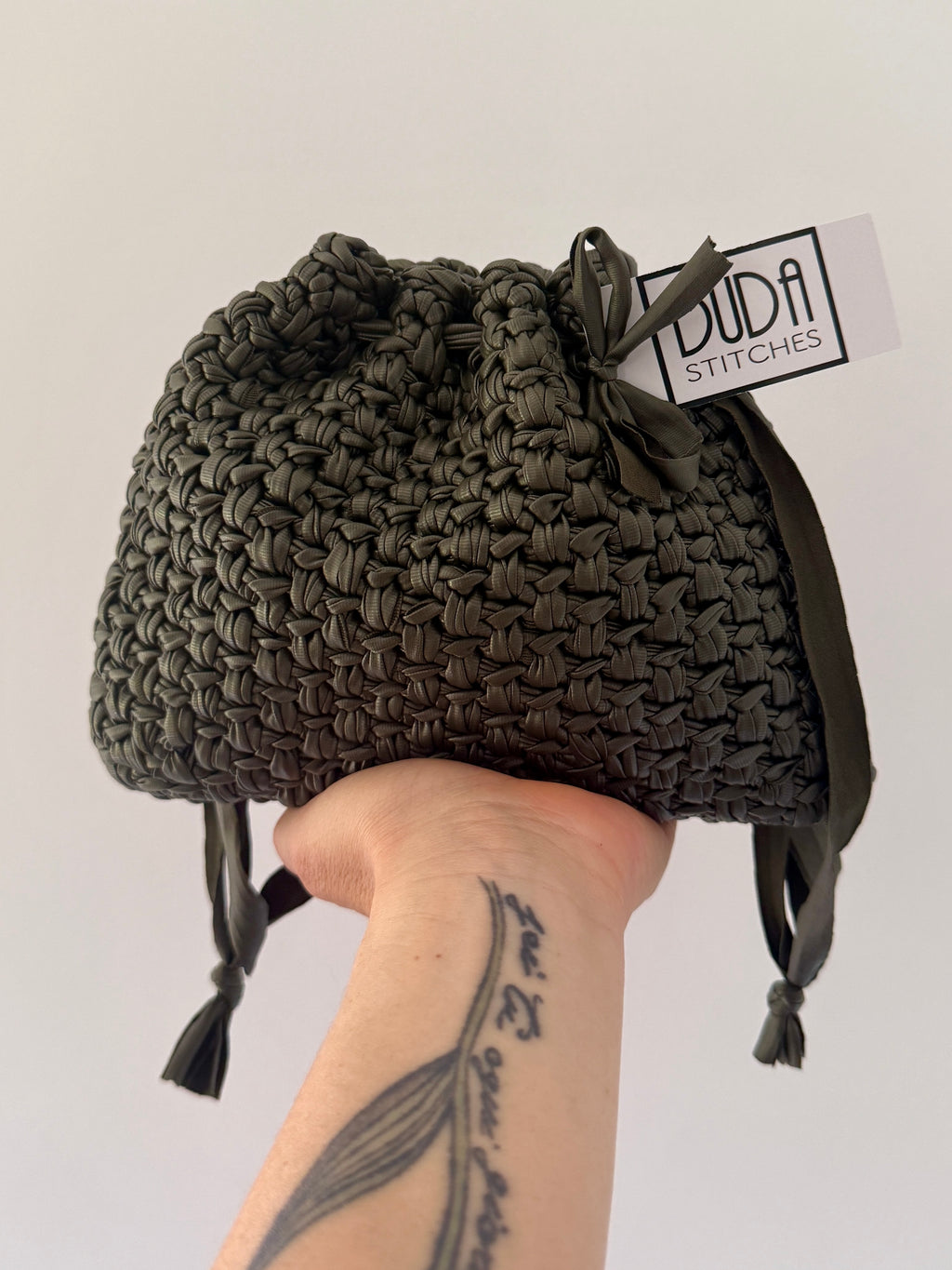 DUDINA bag standard in ecopelle verde militare