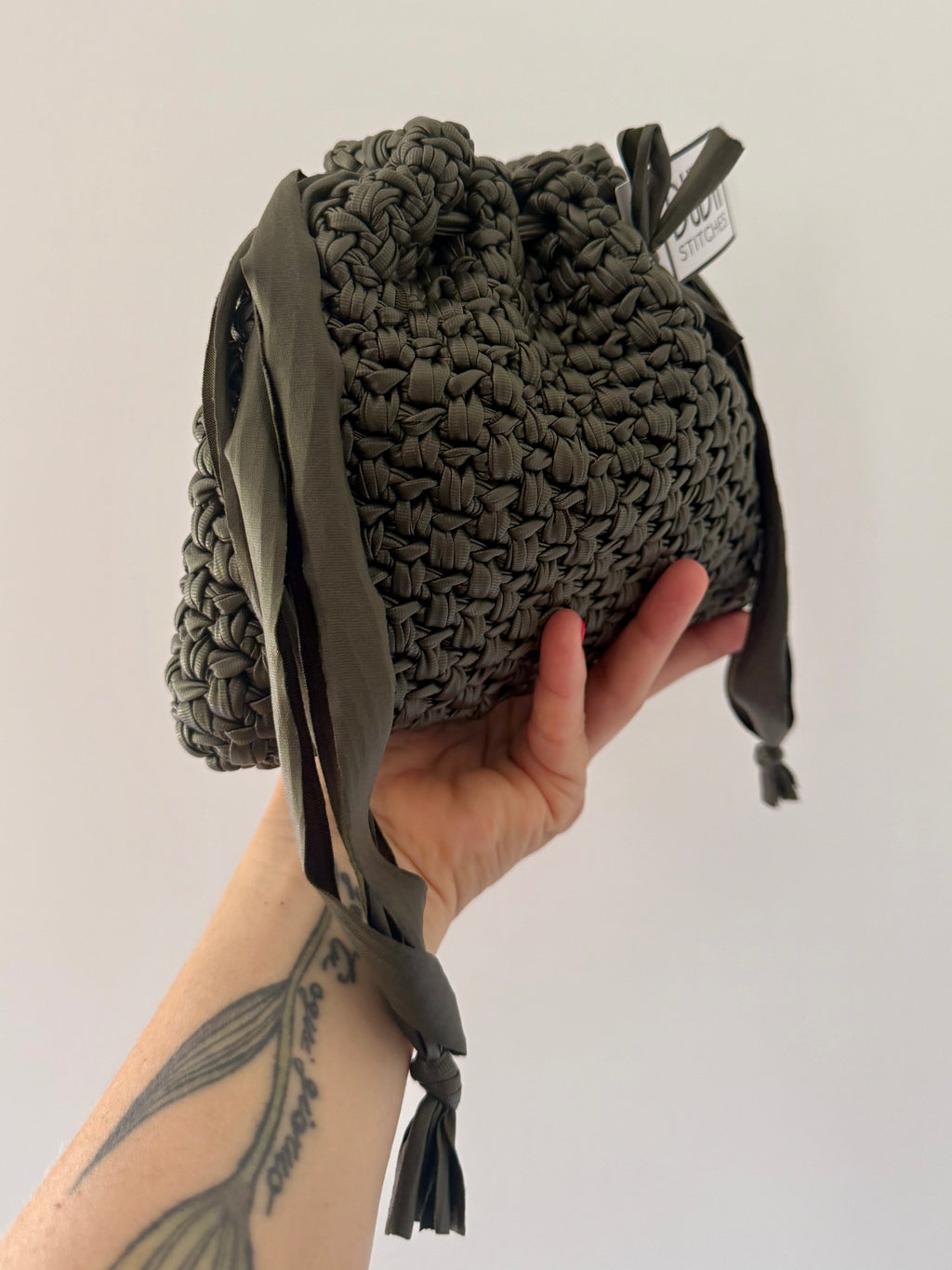 DUDINA bag standard in ecopelle verde militare