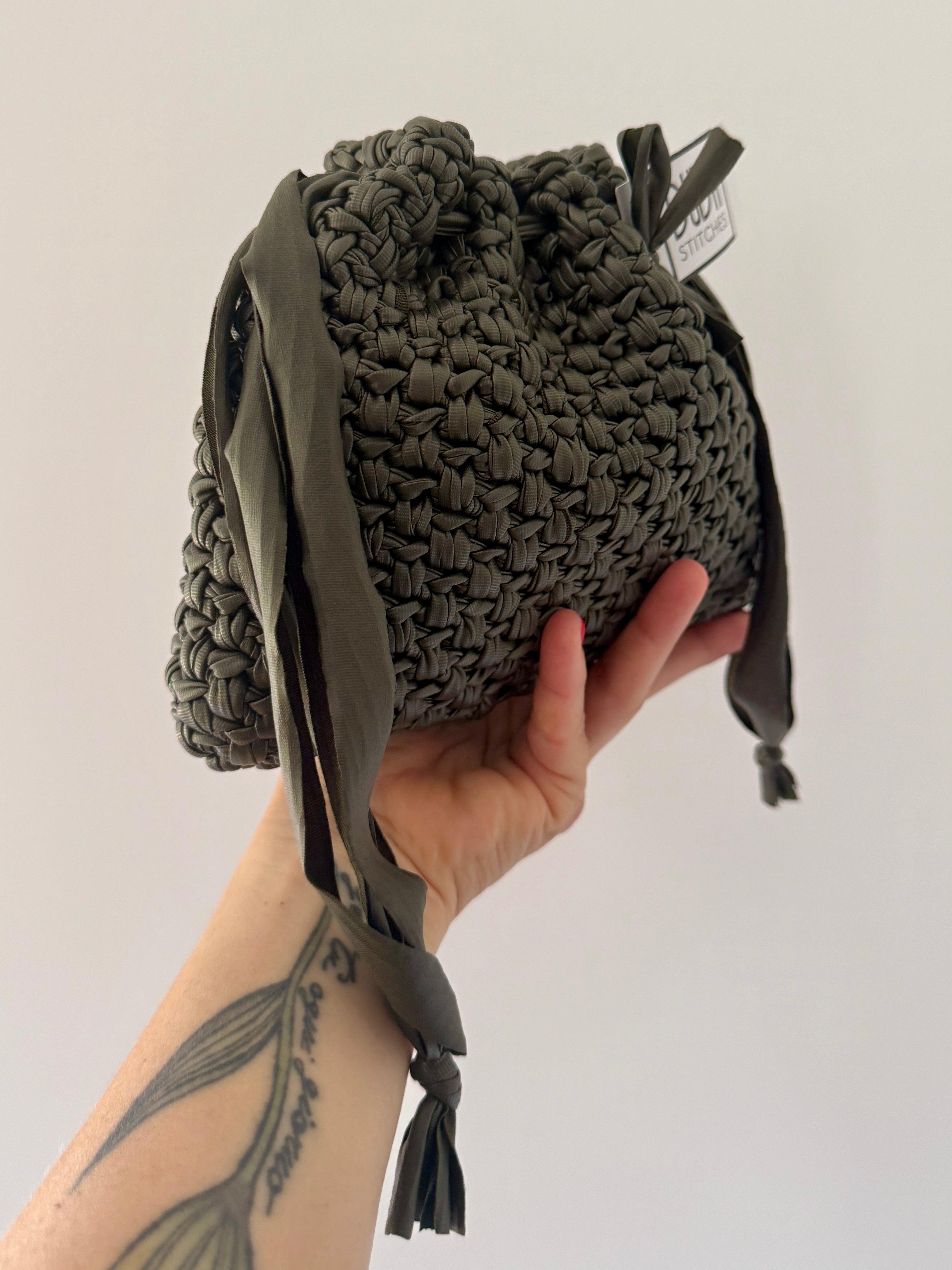 DUDINA bag standard in ecopelle verde militare