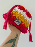 DUDINA bag standard rigata arancione//fucsia