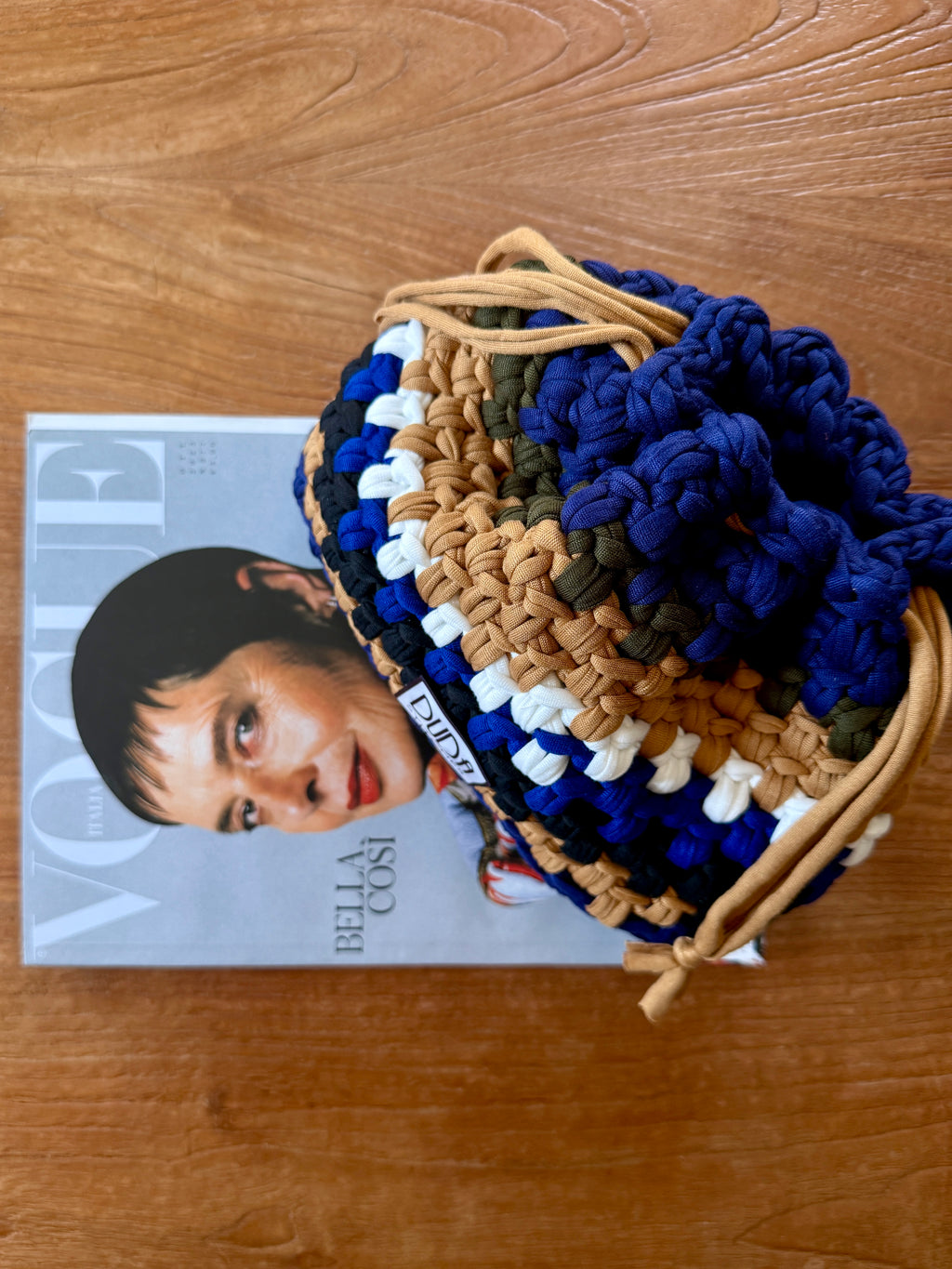DUDINA bag standard rigata blu//ocra