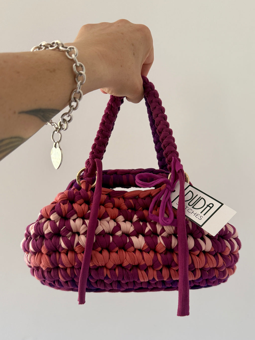 GIANDUIOTTA bag mini multicolore violetto con manico e doppia maniglia