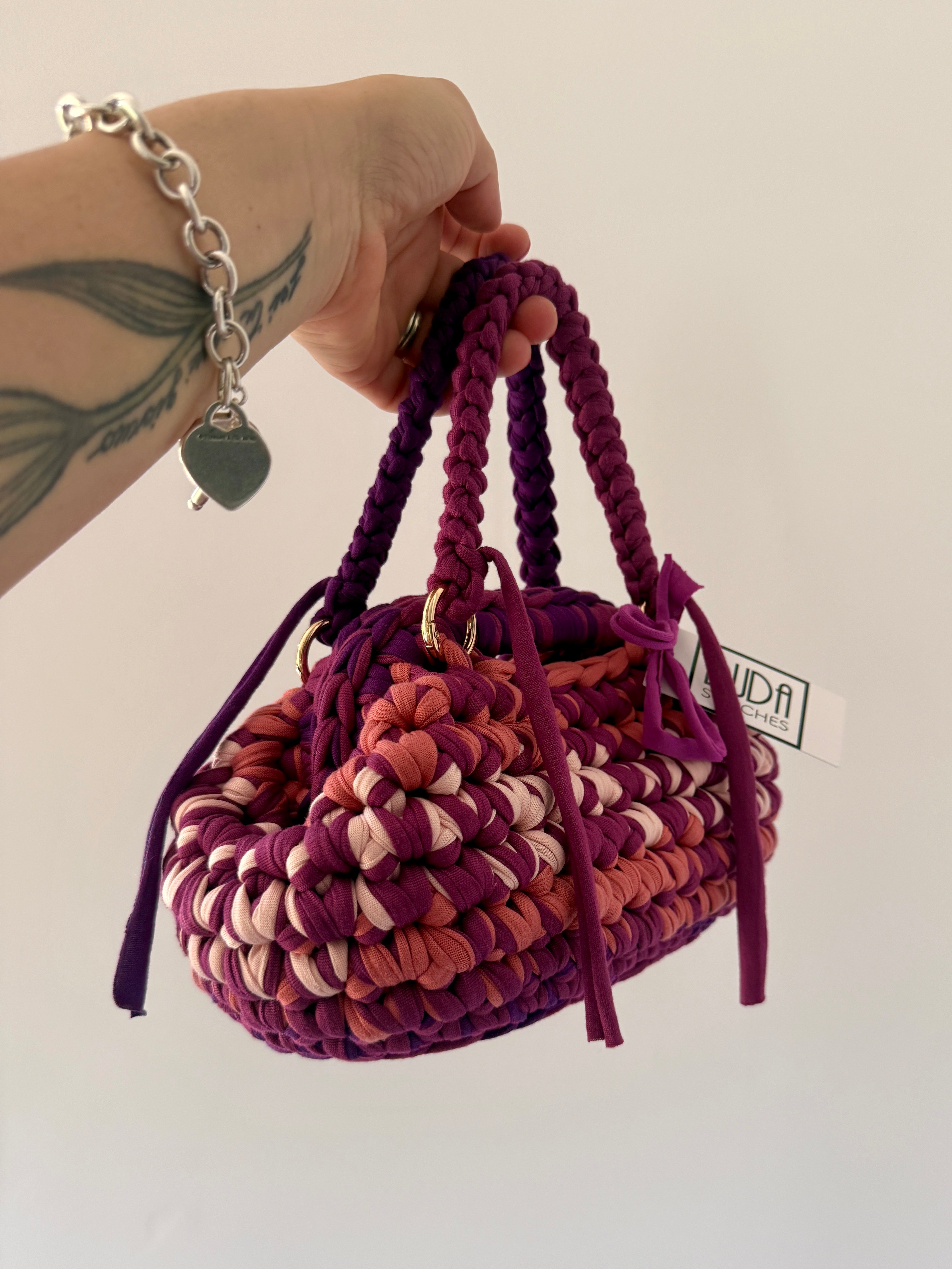 GIANDUIOTTA bag mini multicolore violetto con manico e doppia maniglia