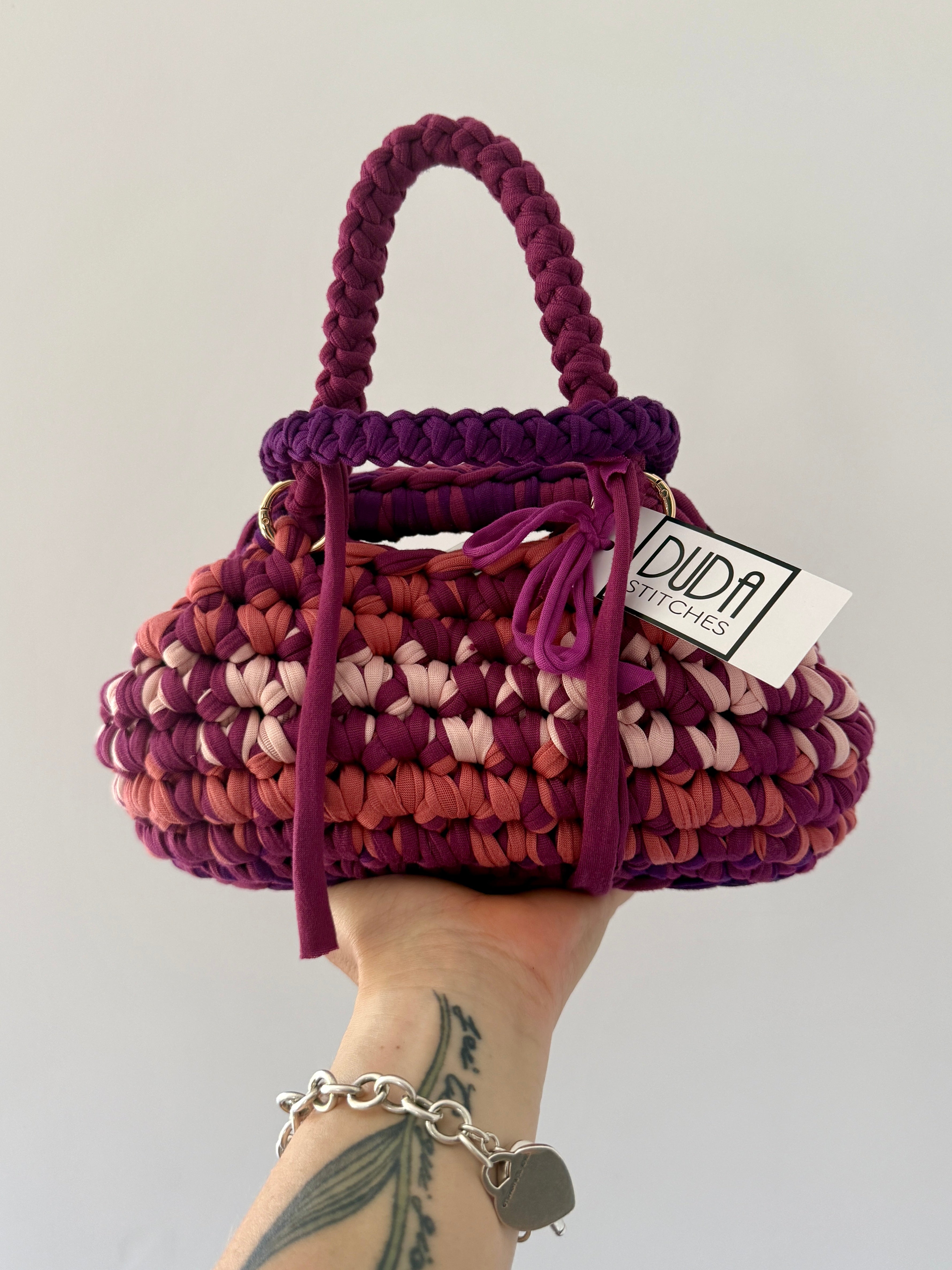 GIANDUIOTTA bag mini multicolore violetto con manico e doppia maniglia