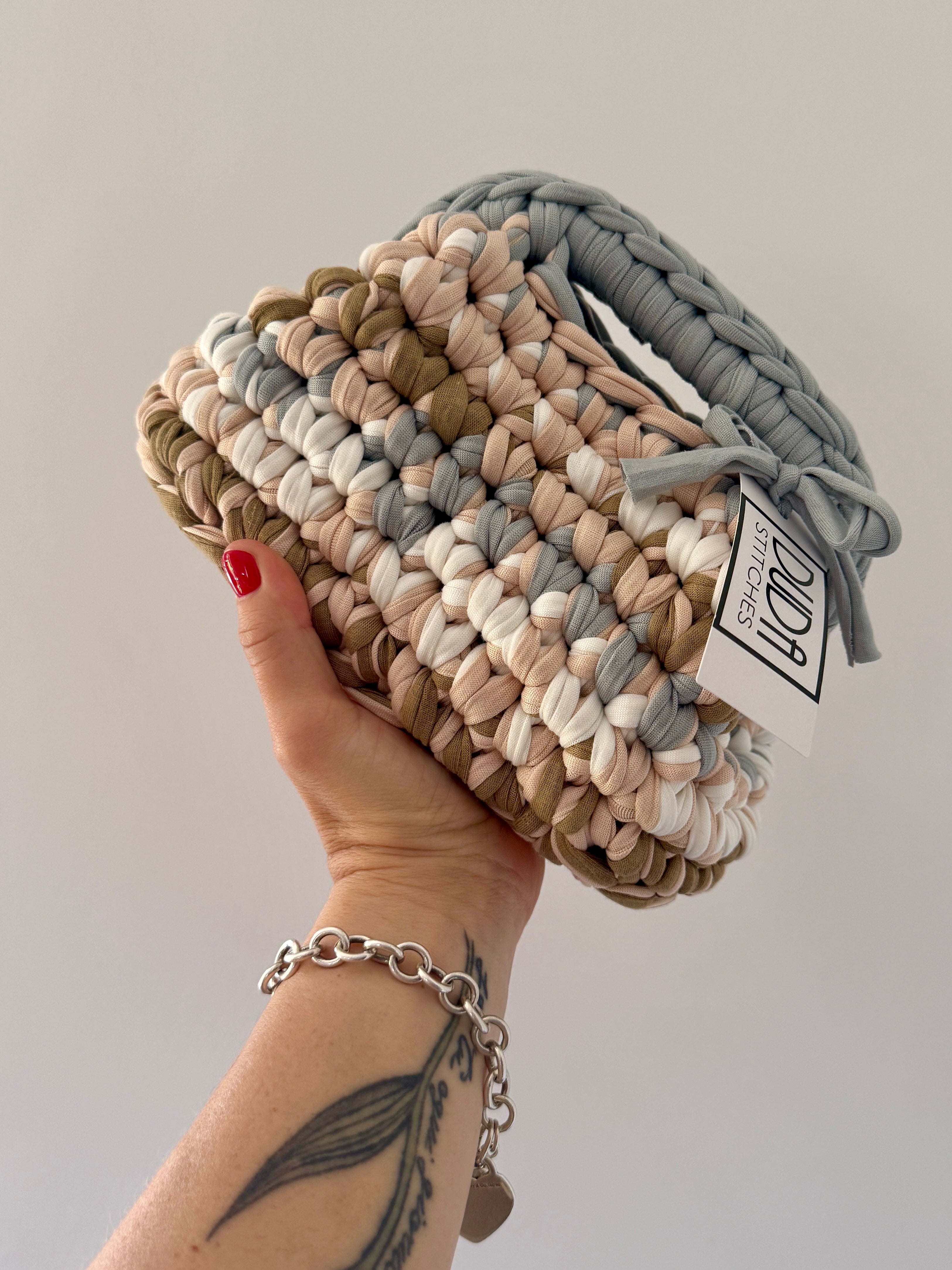 GIANDUIOTTA bag mini multicolore grigio//beige con manico