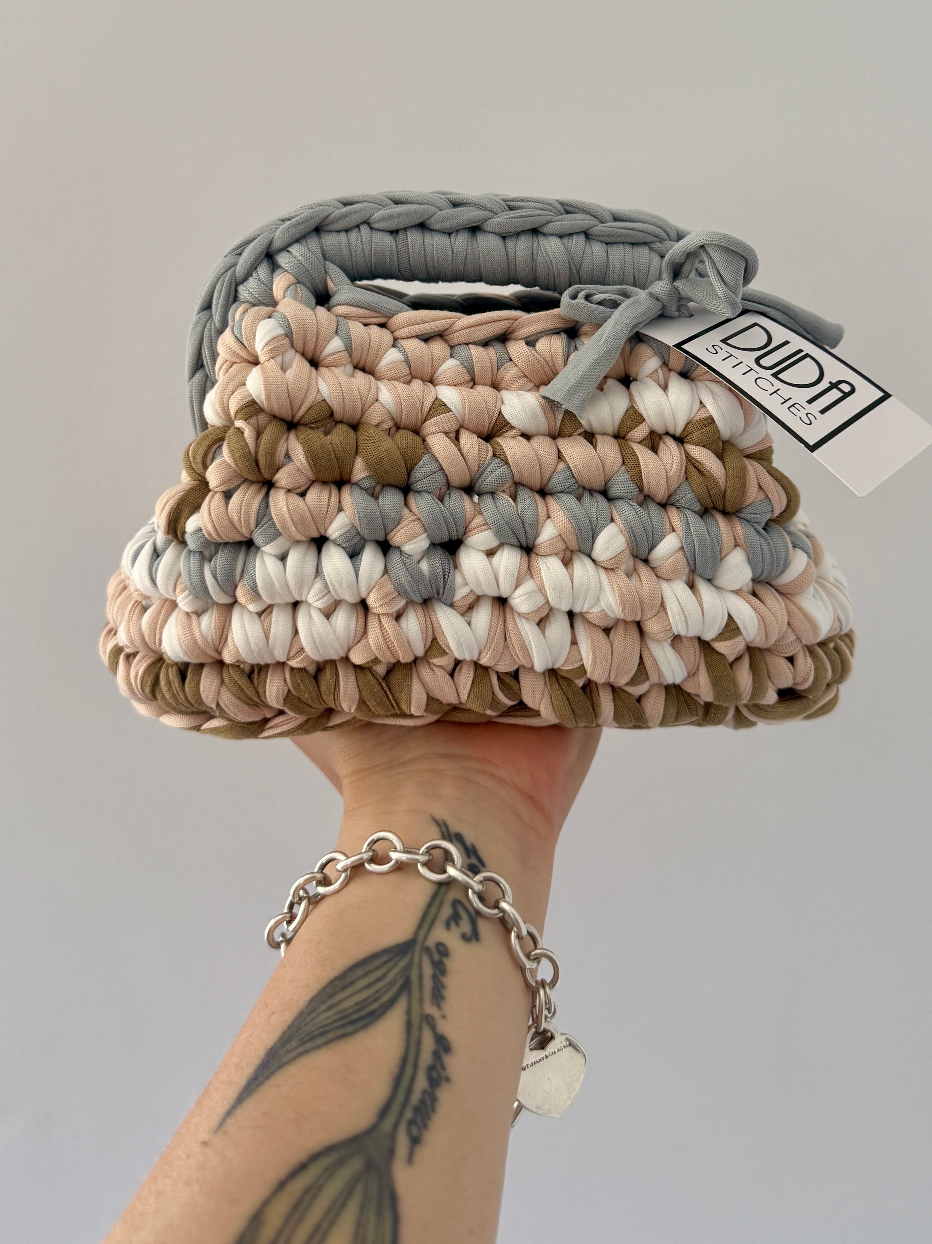 GIANDUIOTTA bag mini multicolore grigio//beige con manico