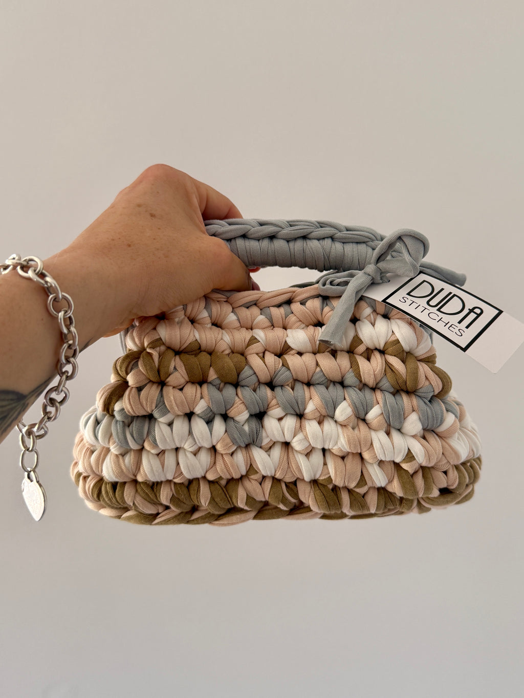 GIANDUIOTTA bag mini multicolore grigio//beige con manico