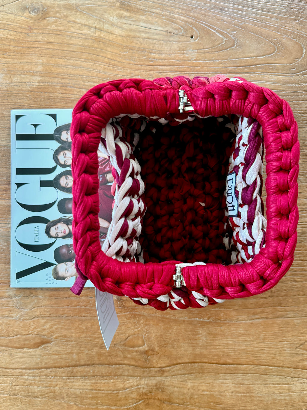 GIANDUIOTTA bag mini multicolore rossa//sabbia con manico