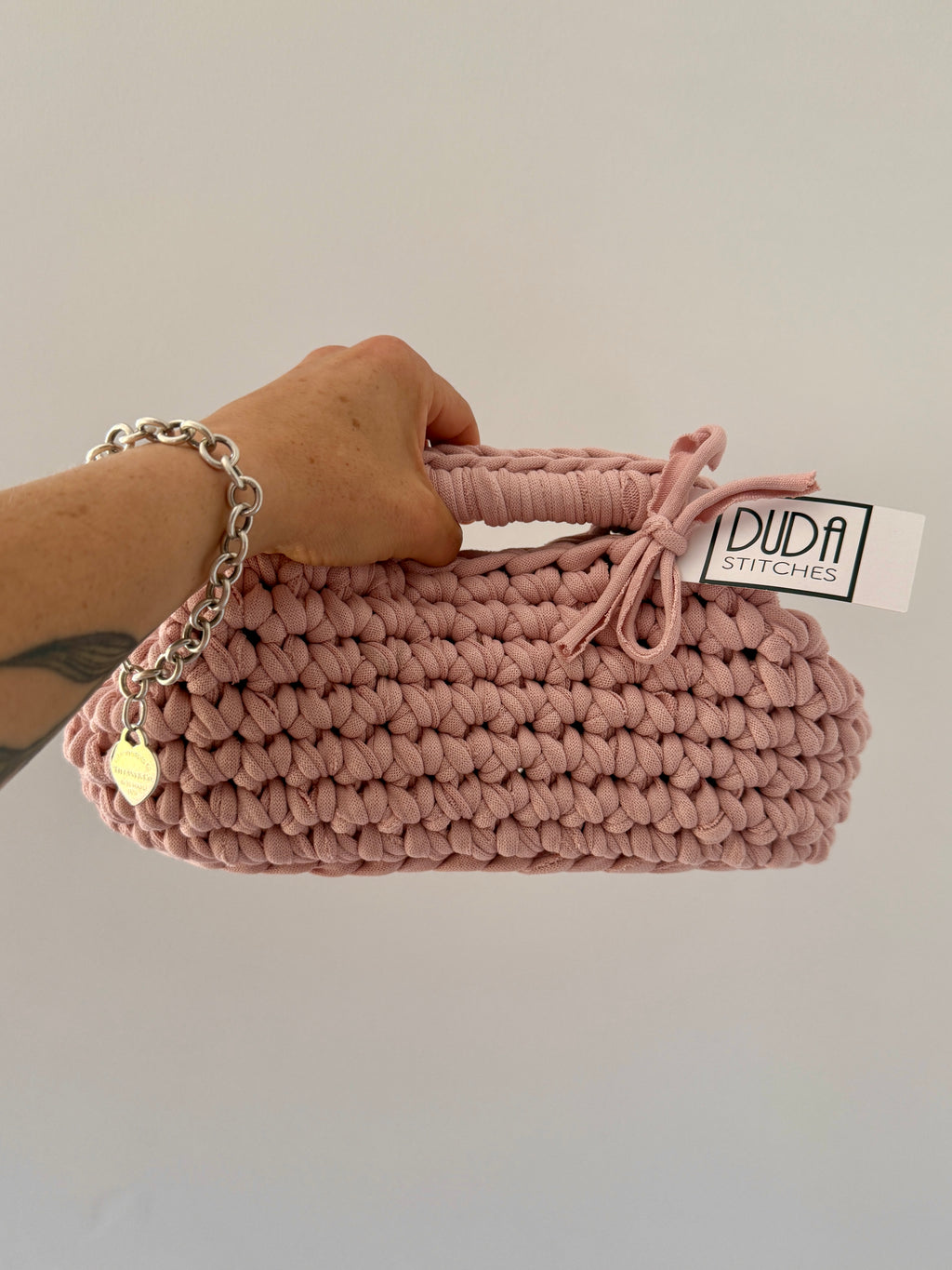 GIANDUIOTTA bag standard in cotone rosa con manico