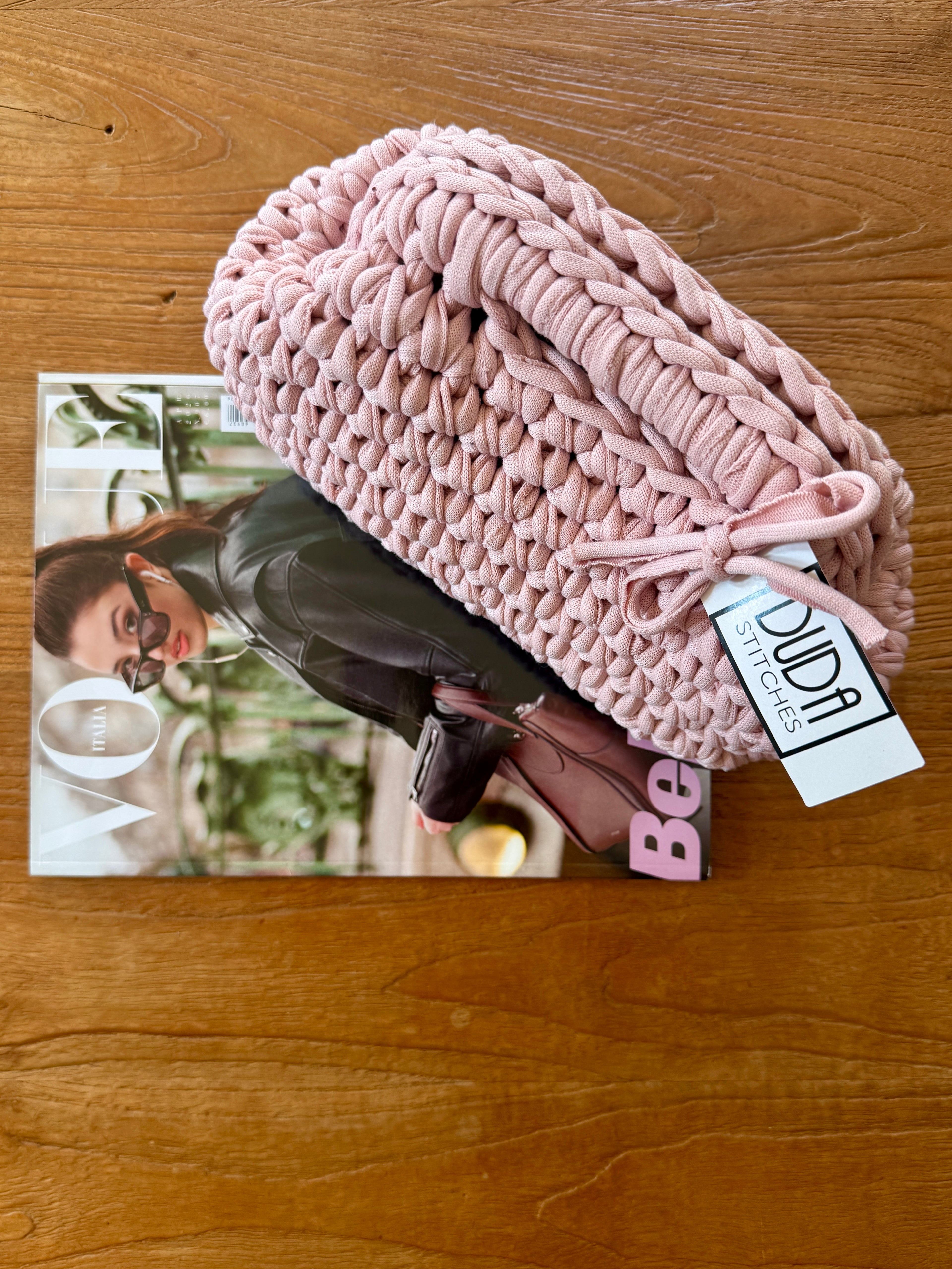 GIANDUIOTTA bag standard in cotone rosa con manico