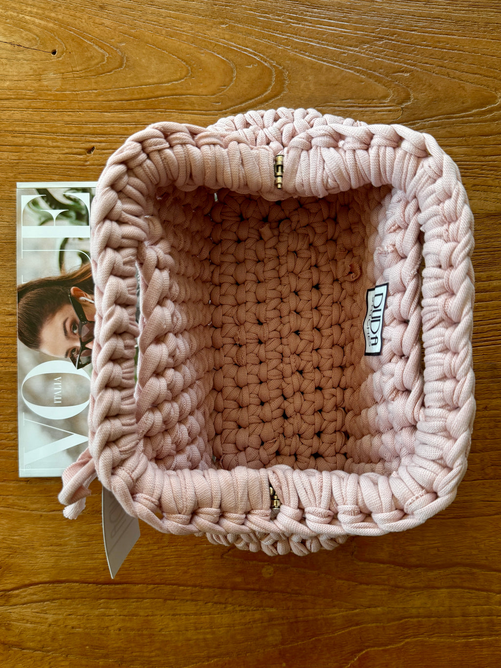 GIANDUIOTTA bag standard in cotone rosa con manico