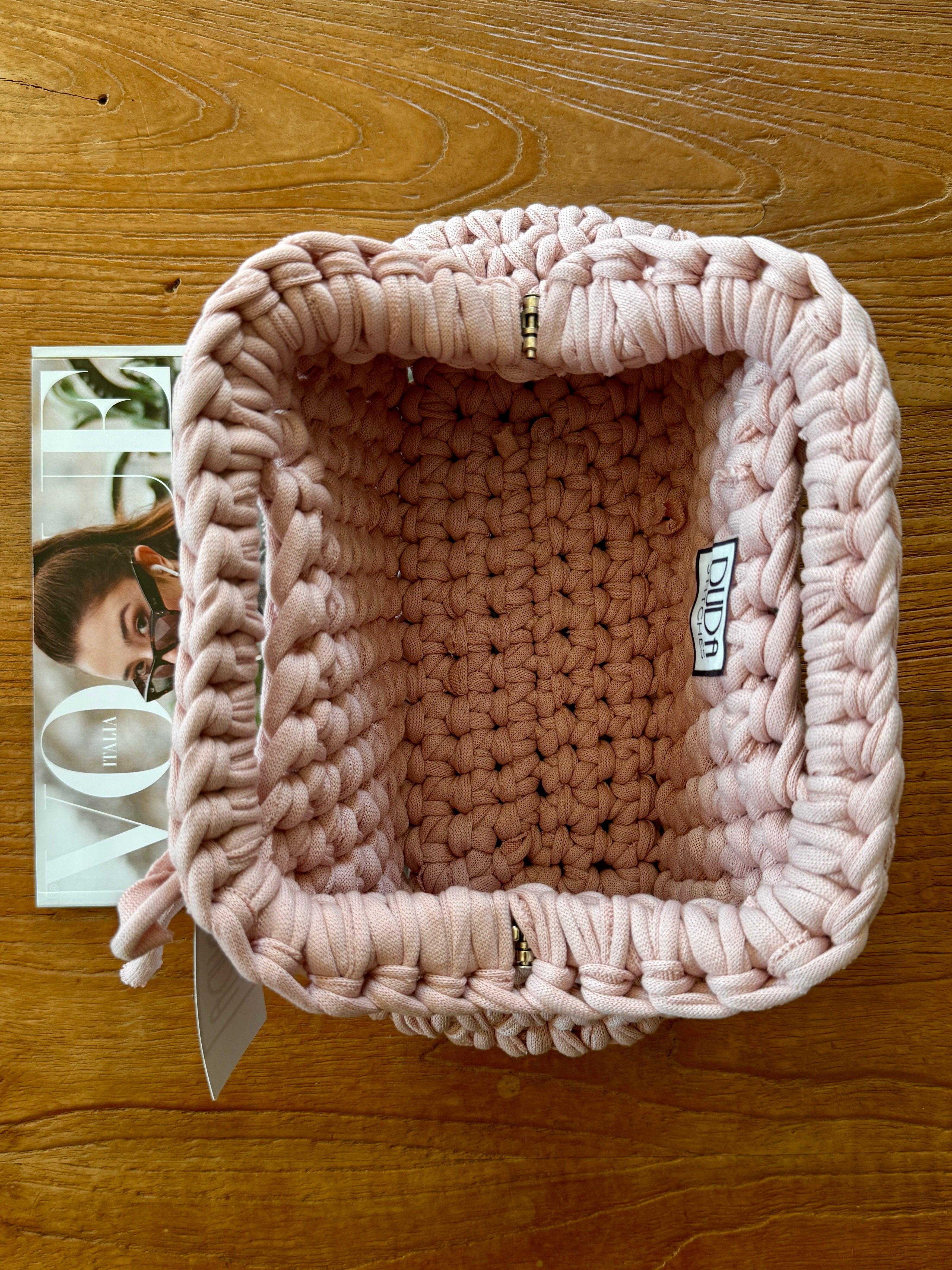 GIANDUIOTTA bag standard in cotone rosa con manico