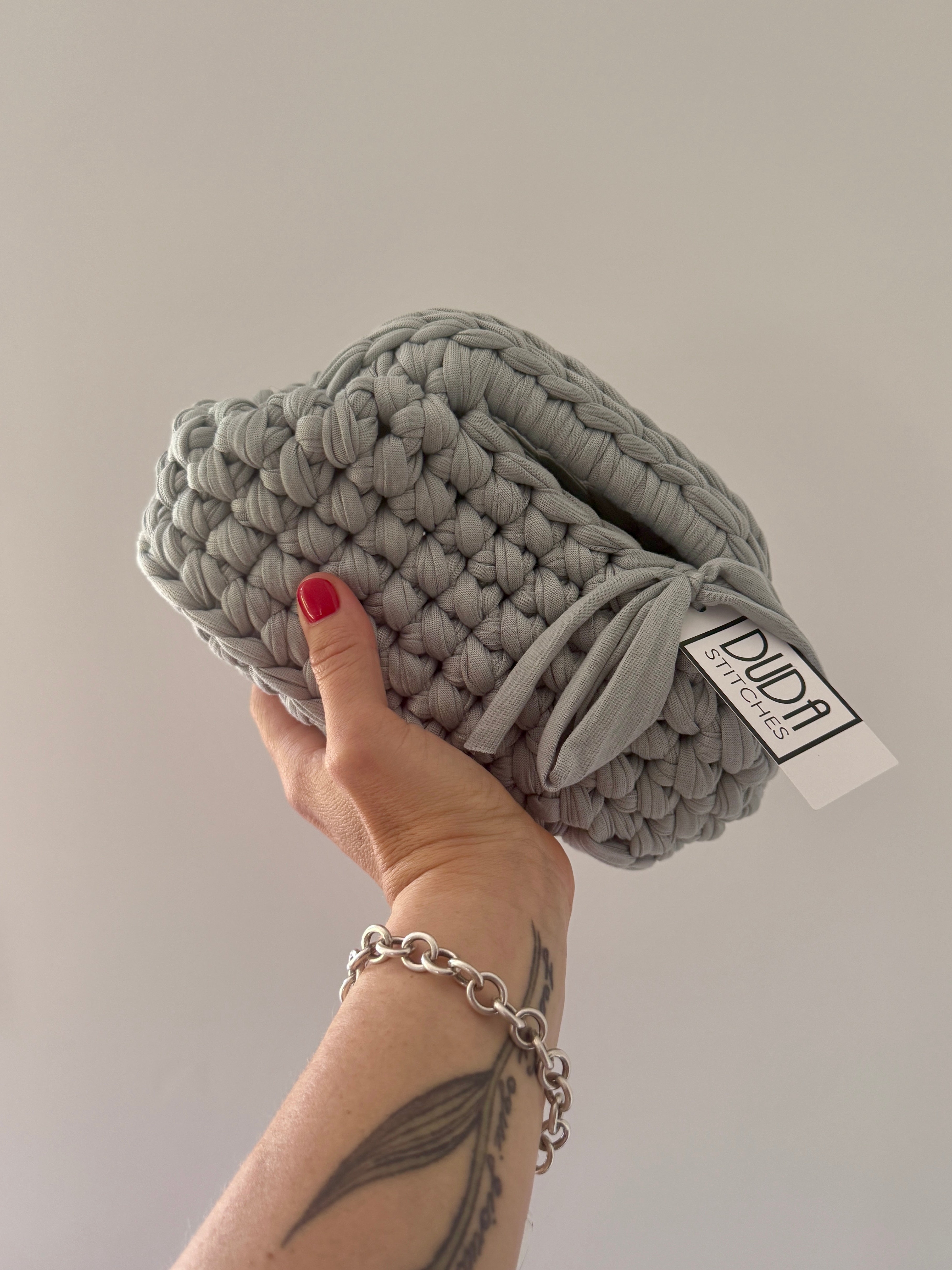 GIANDUIOTTA bag mini grigio perla con manico