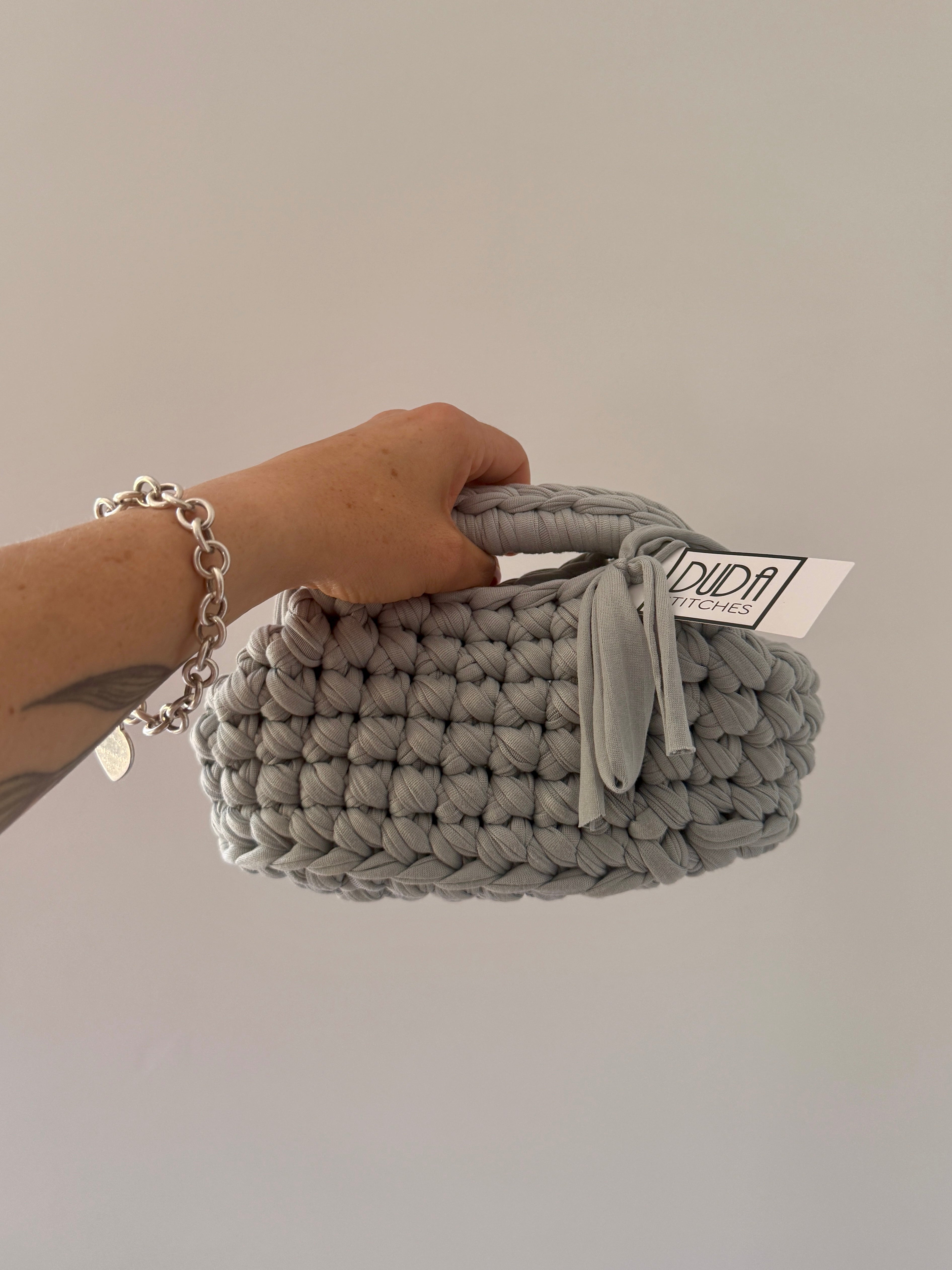 GIANDUIOTTA bag mini grigio perla con manico