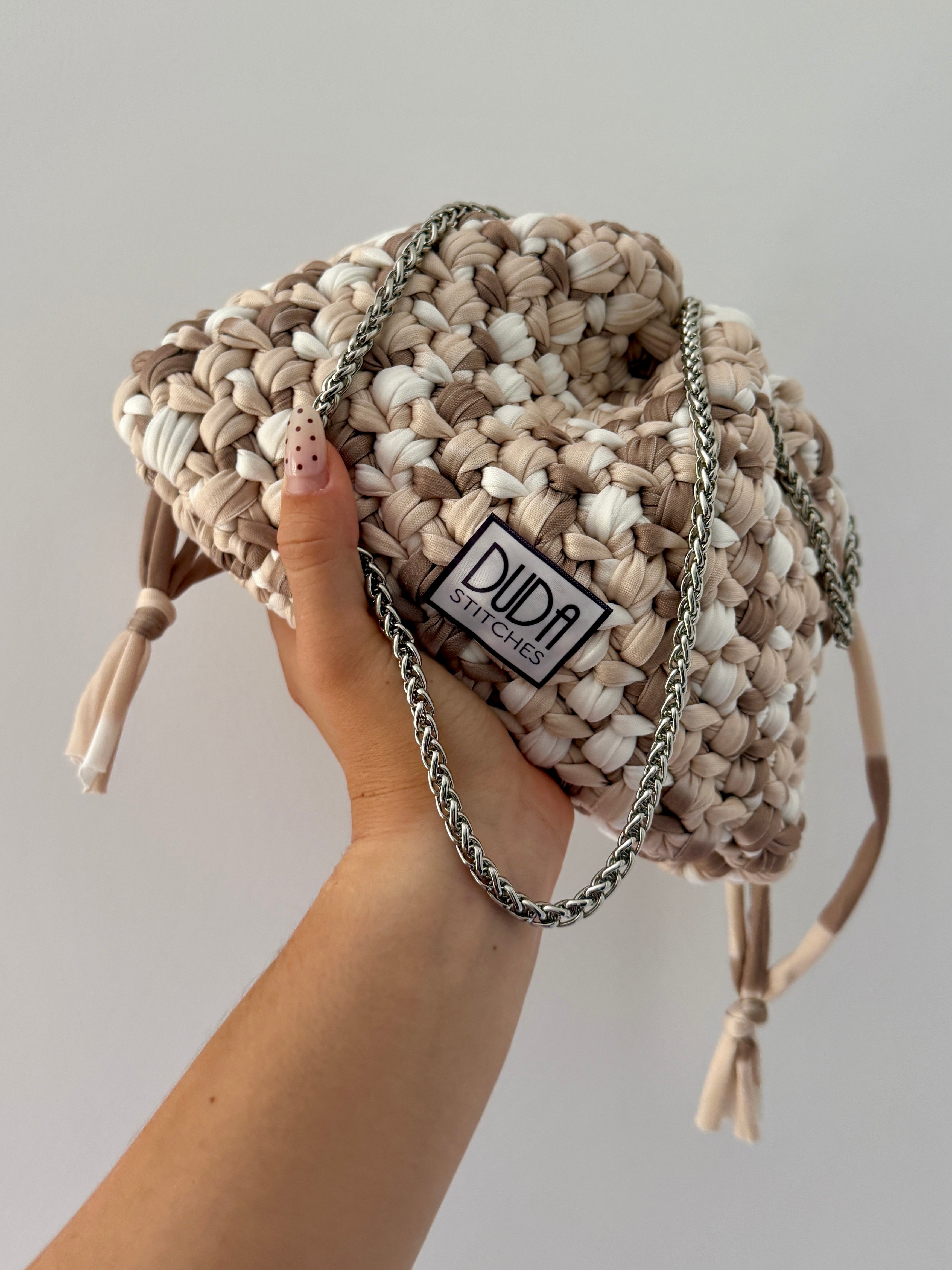 DUDINA bag standard "latte macchiato" con maniglia