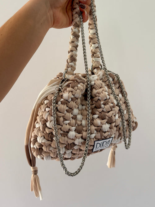 DUDINA bag standard "latte macchiato" con maniglia