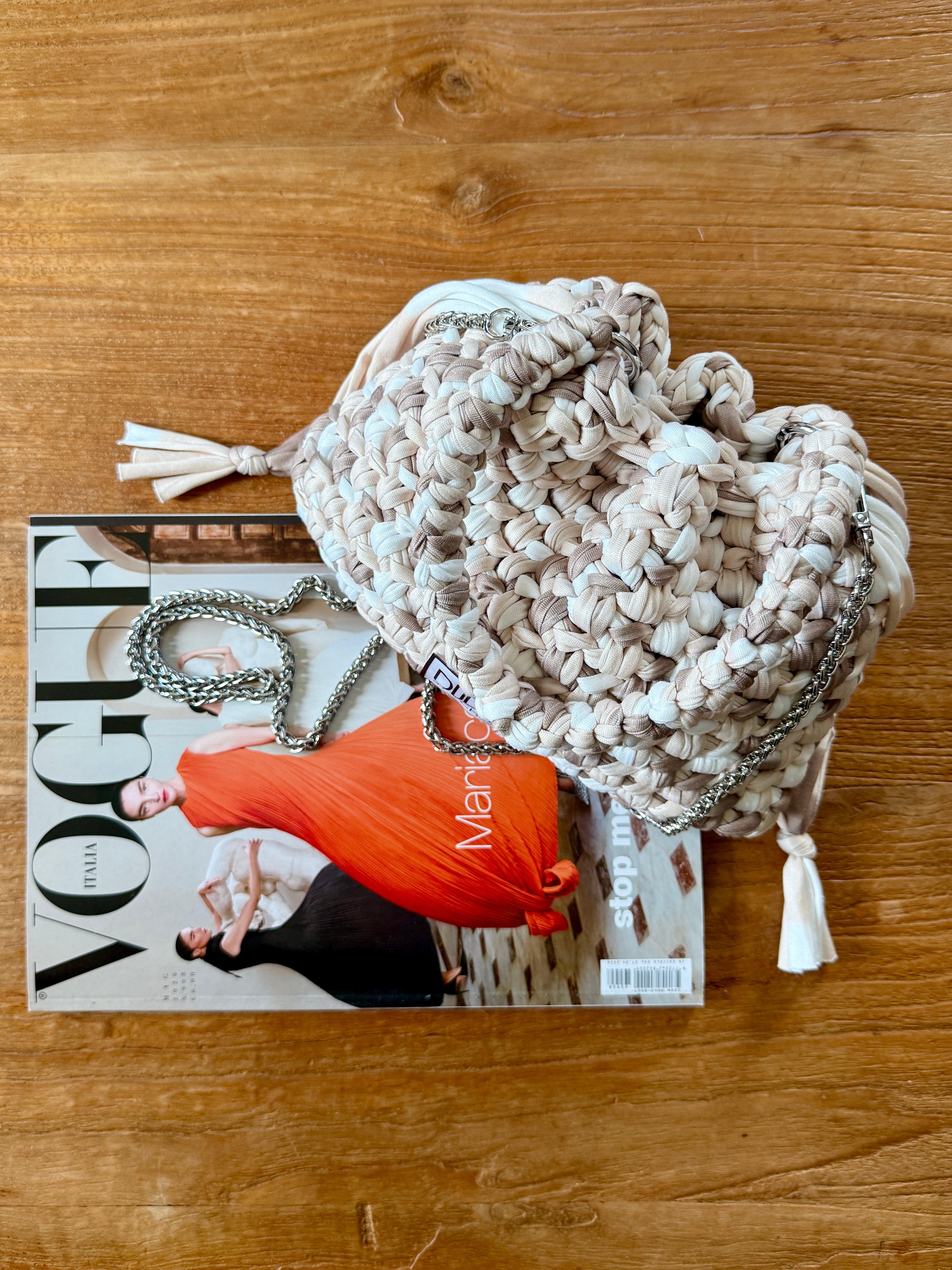DUDINA bag standard "latte macchiato" con maniglia