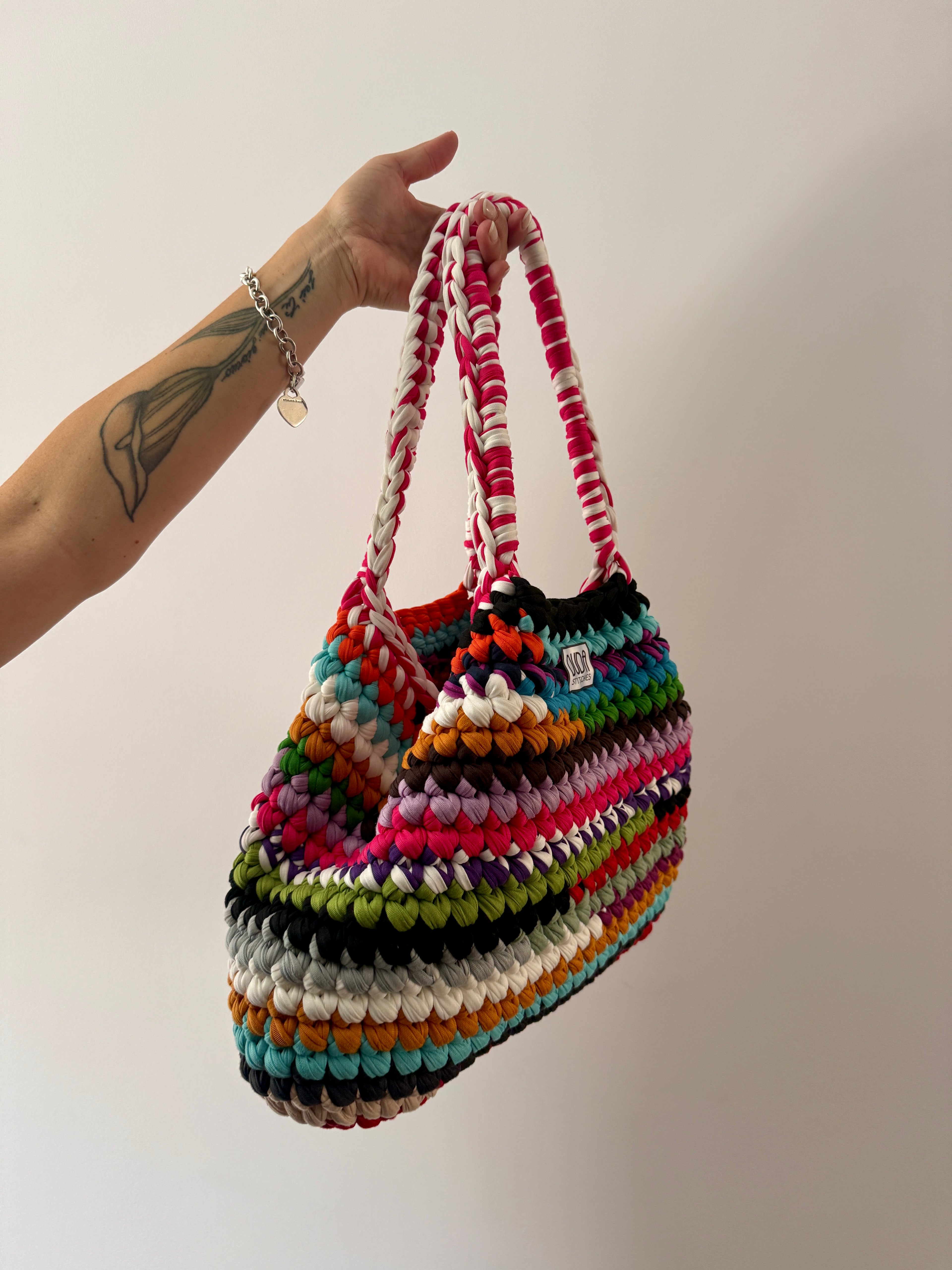 BAROLO bag large con maniglie in lycra RE-STITCHES 002