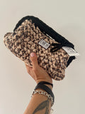 GIANDUIOTTA bag extralarge "leopardato"//ecrù//nero con manico