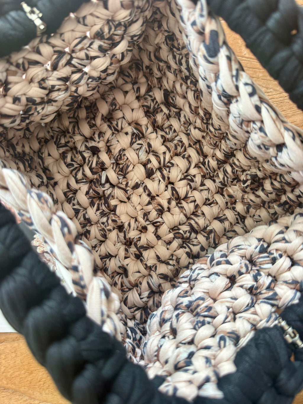GIANDUIOTTA bag extralarge "leopardato"//ecrù//nero con manico