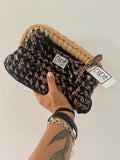GIANDUIOTTA bag extralarge "animalier"//nero//beige con manico