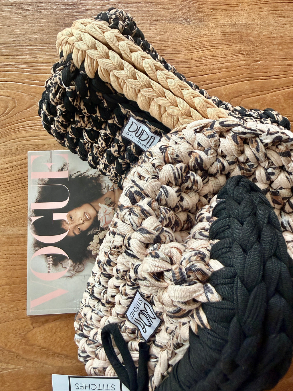 GIANDUIOTTA bag extralarge "animalier"//nero//beige con manico