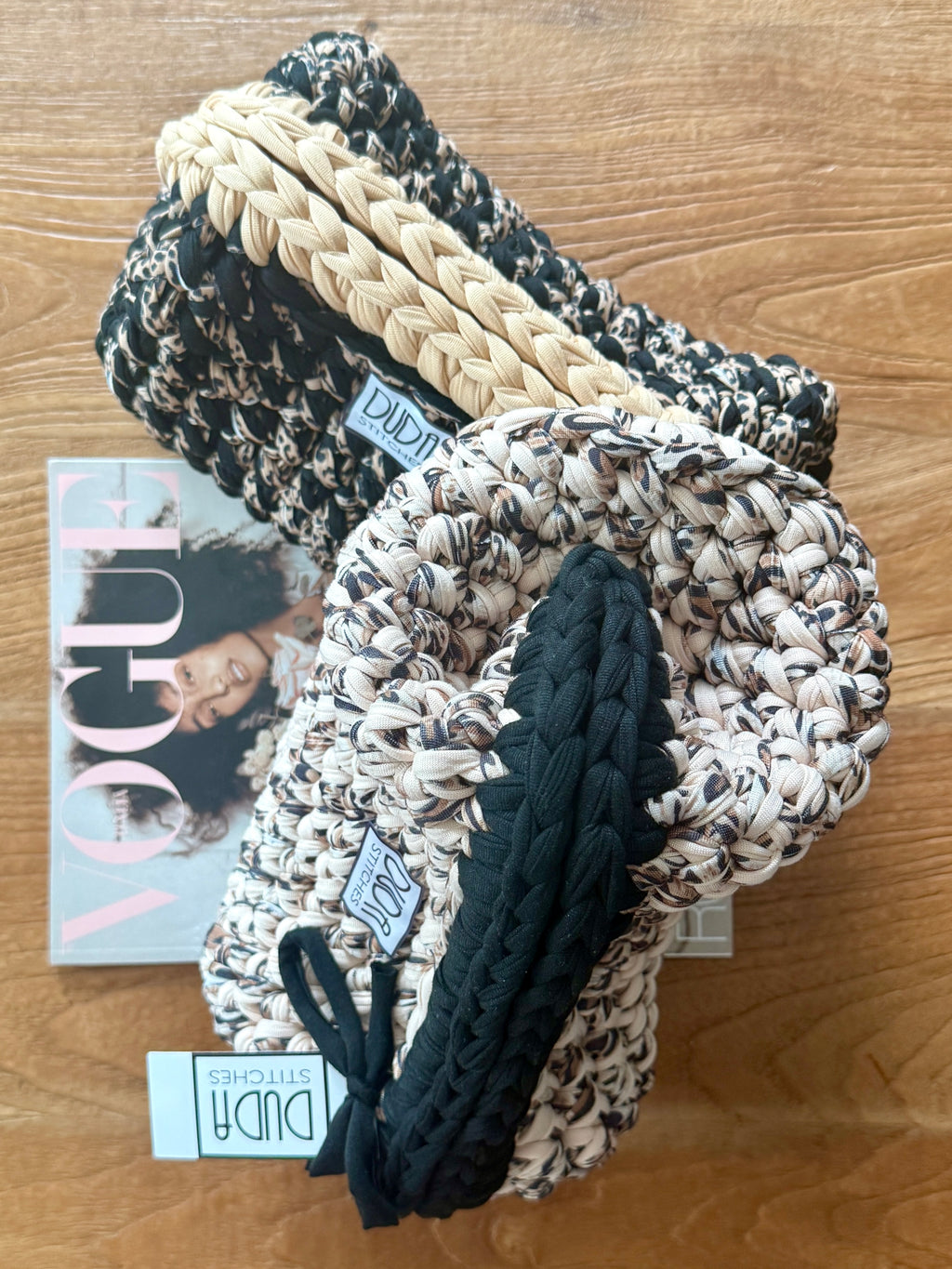 GIANDUIOTTA bag extralarge "animalier"//nero//beige con manico